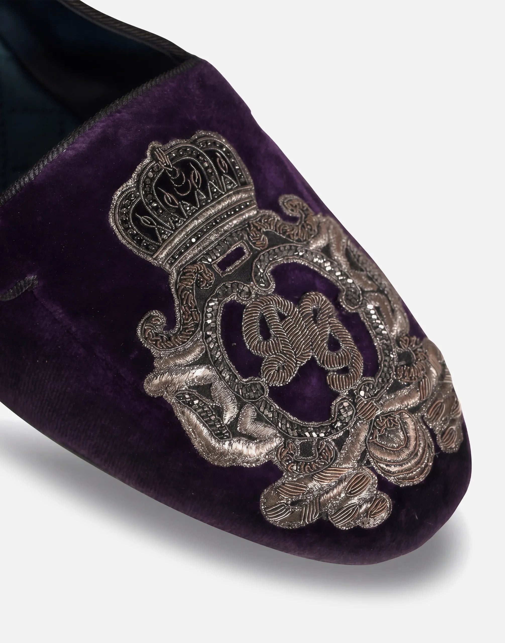 Dolce & Gabbana Dolce & Gabbana Boticelli Velvet Crown Loafers