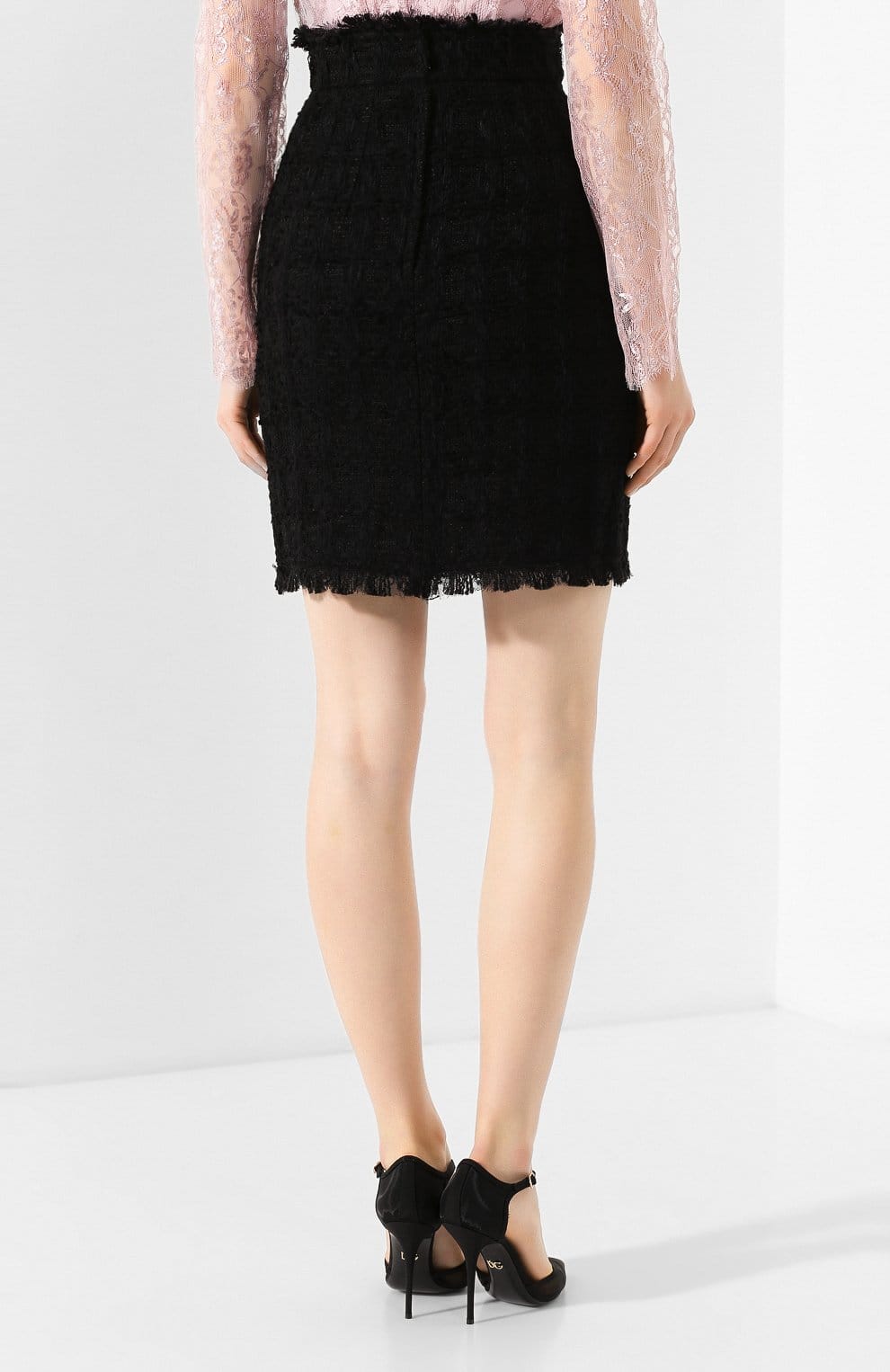 Dolce & Gabbana Bouclé High-Waist Mini Skirt