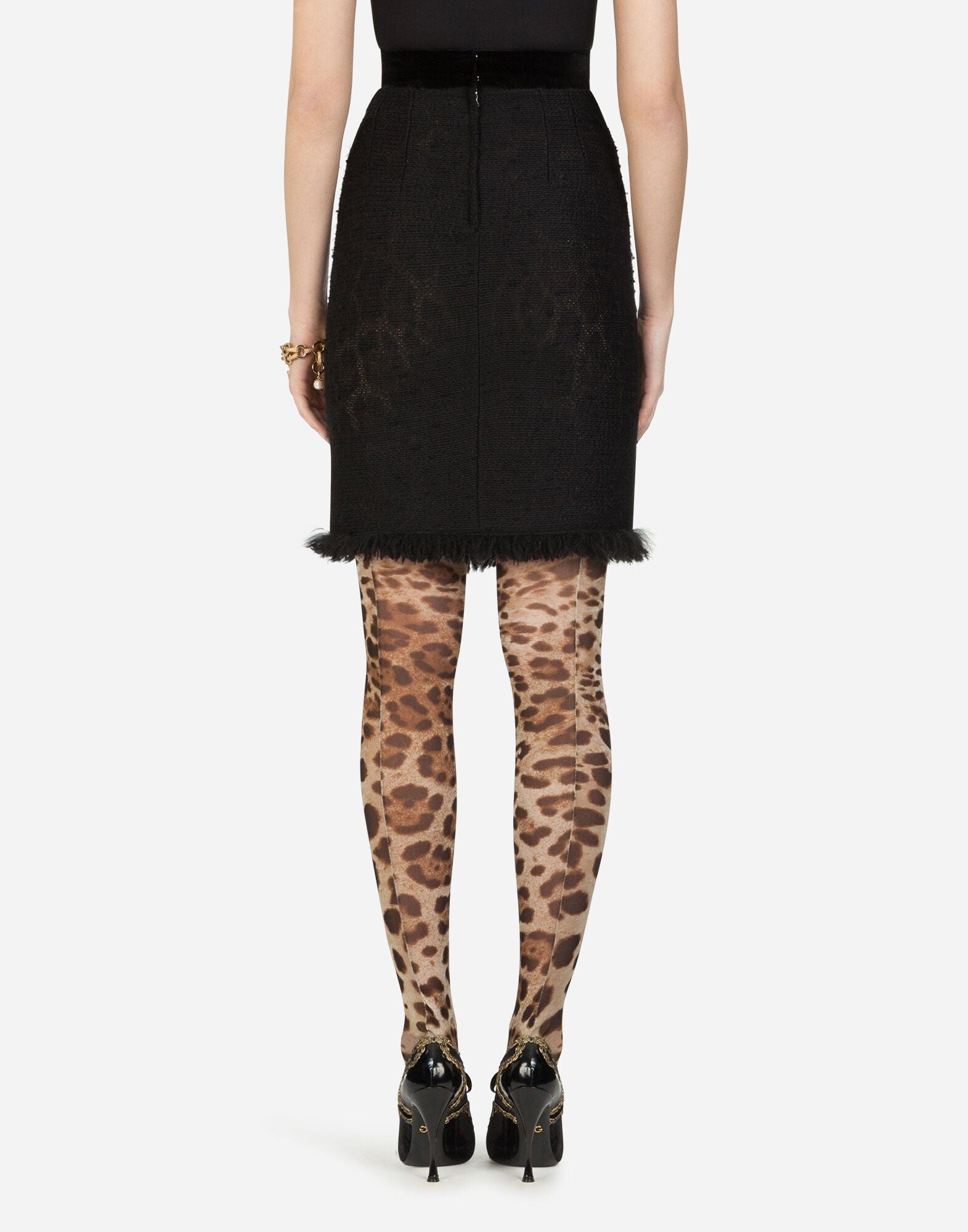 Dolce & Gabbana Bouclé Midi Skirt