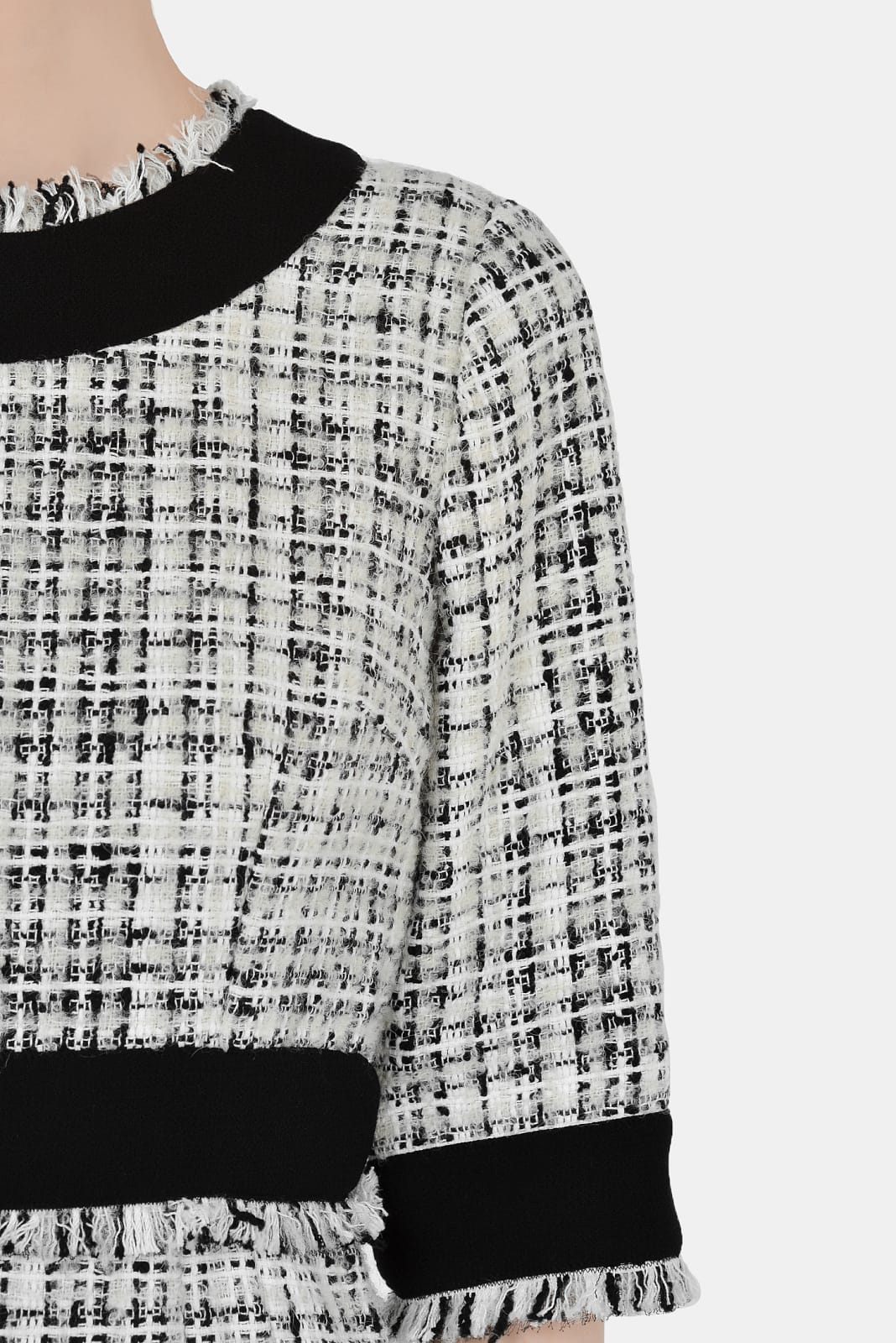 Dolce & Gabbana Dolce & Gabbana Bouclé Tweed Contrast Midi Dress