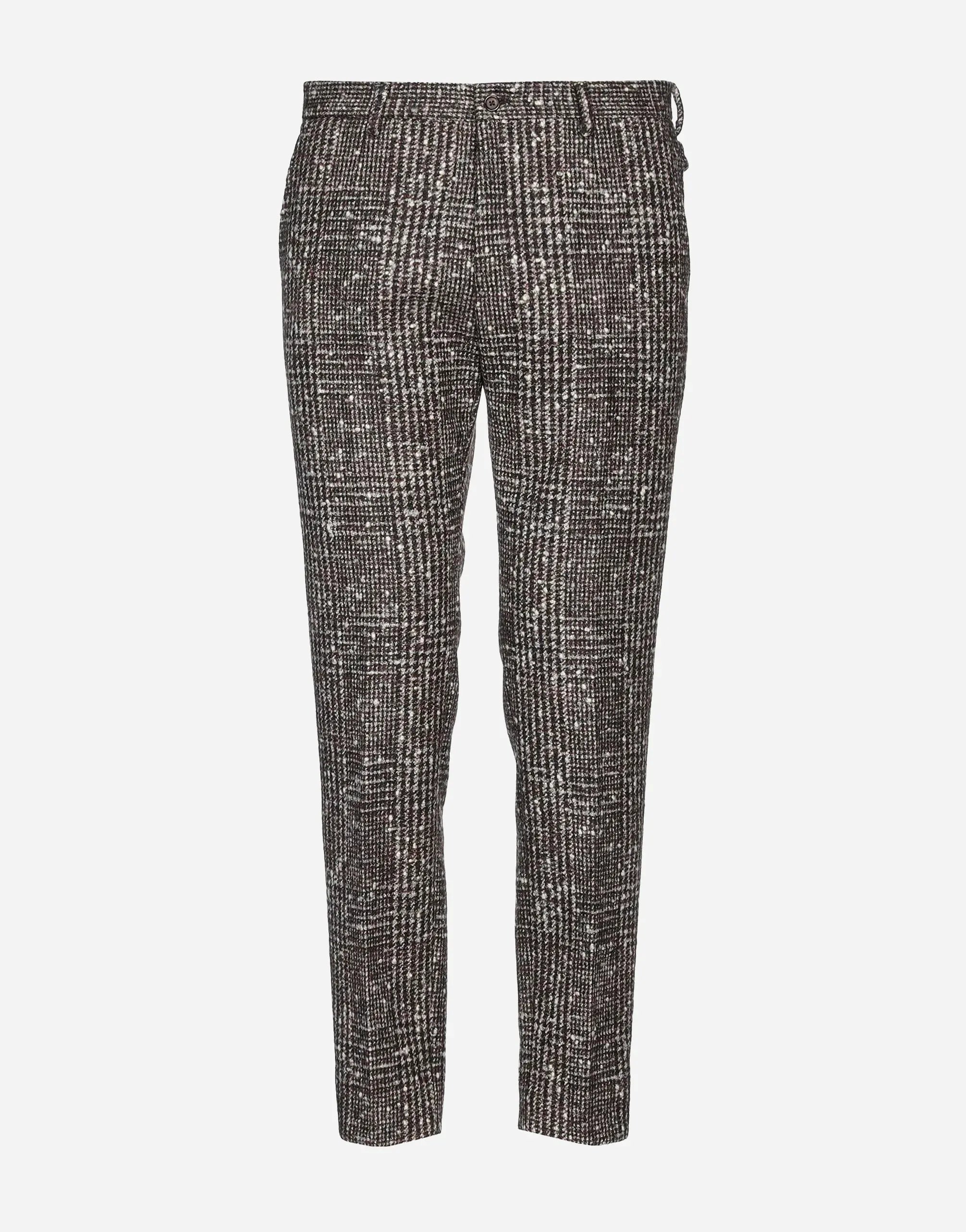 Dolce & Gabbana Bouclé Tweed Wool-Blend Check Trousers