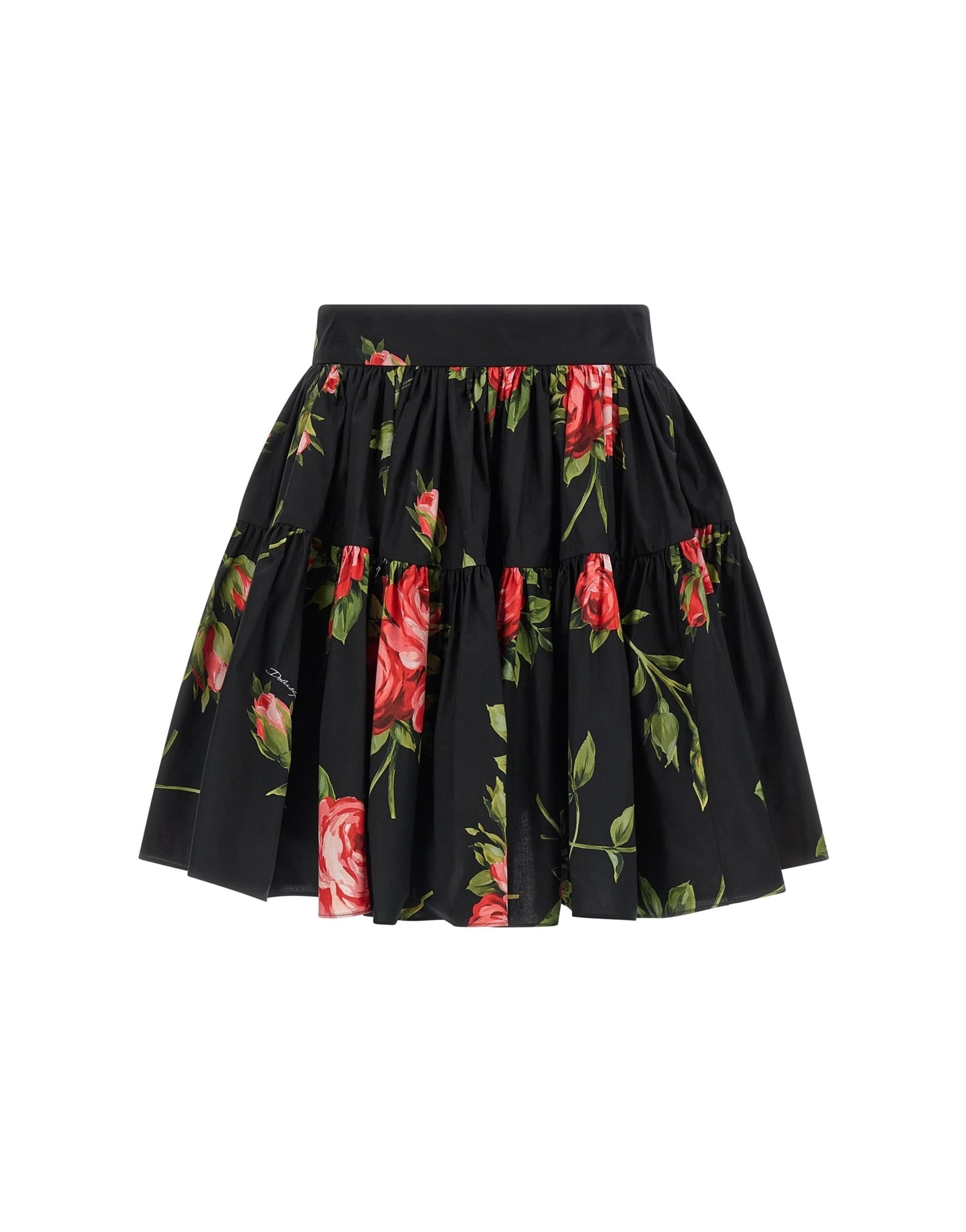 Dolce & Gabbana Bouquet Rose Cotton Mini Skirt