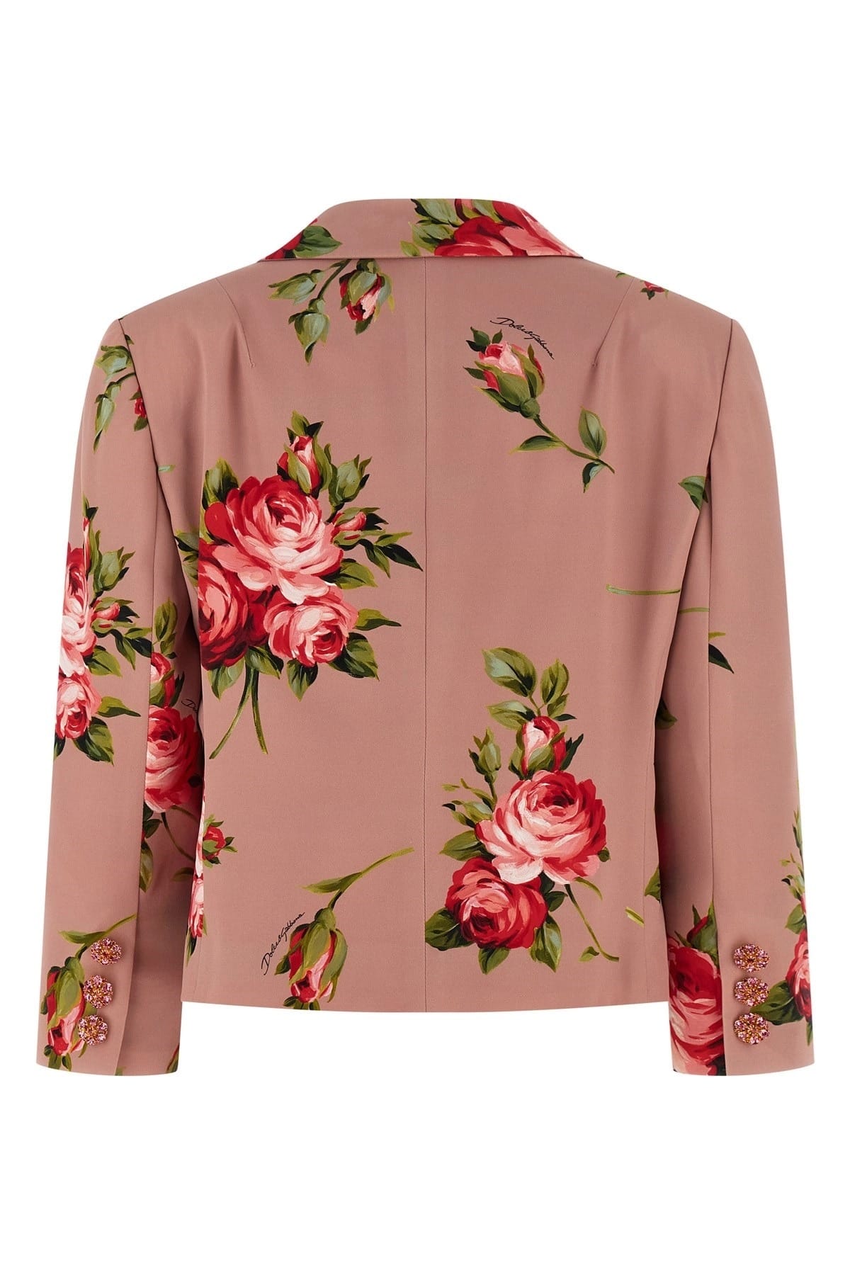 Dolce & Gabbana 부케 로즈 프린트 싱글 브레스트 블레이저