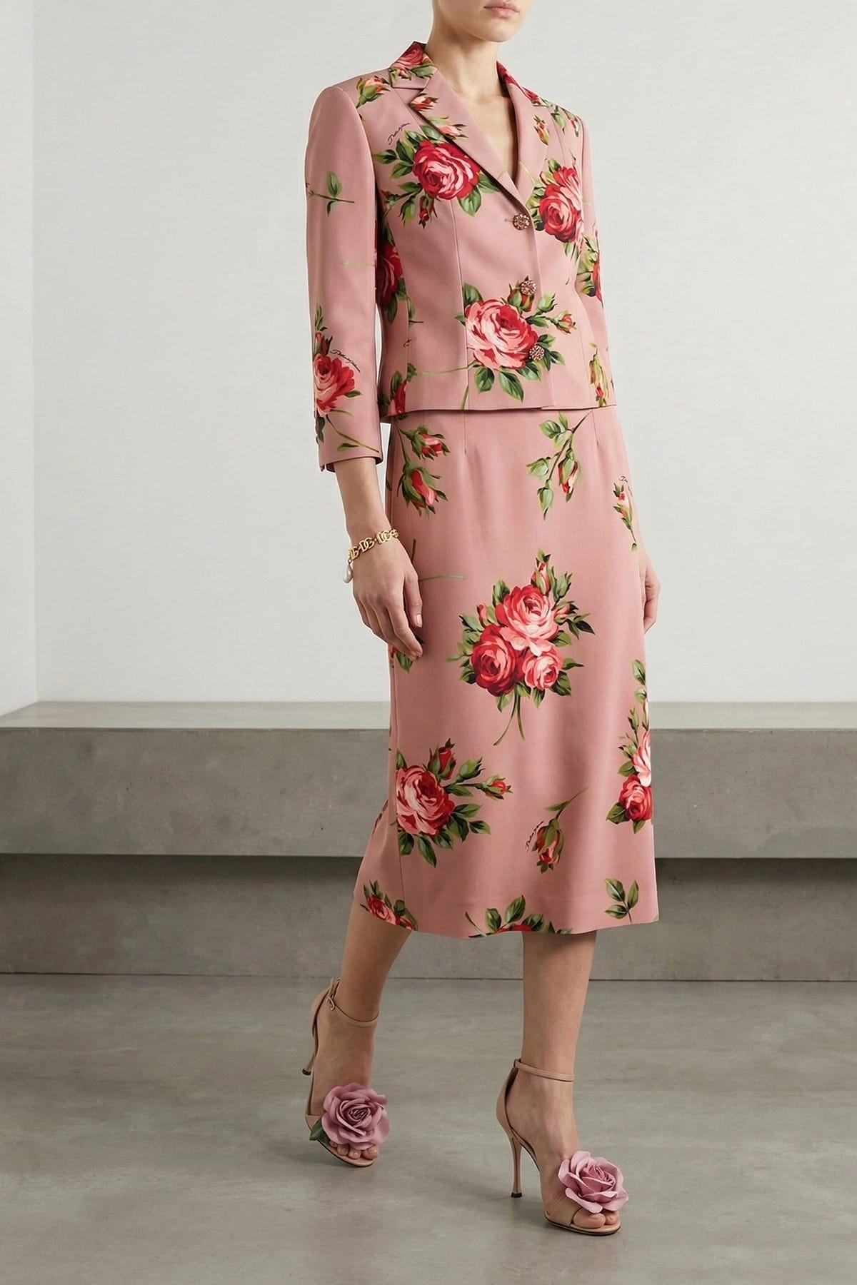 Dolce & Gabbana Blazer à imprimé bouquet de roses - alternate view