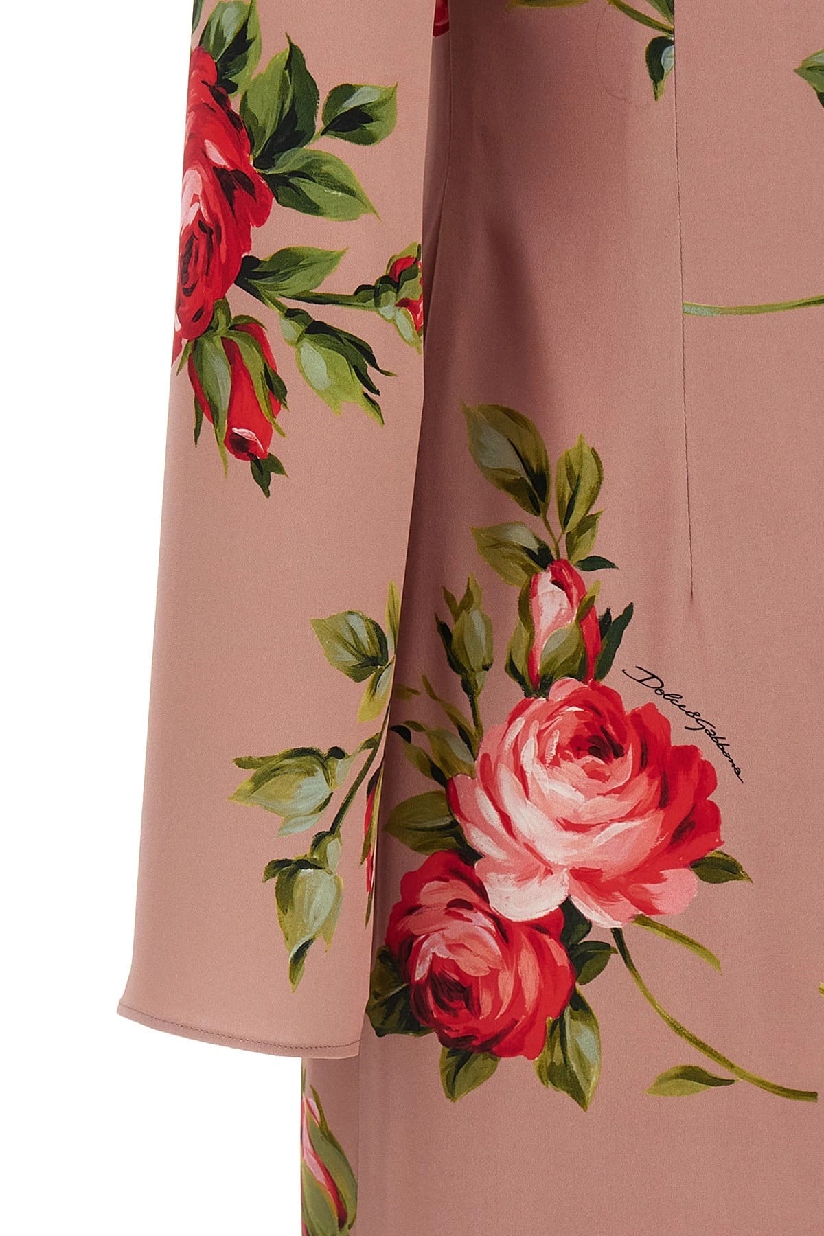 Dolce & Gabbana Dolce & Gabbana Bouquet Rose Silk Midi Dress