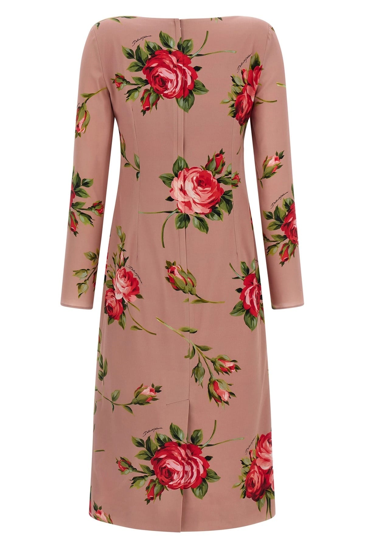 Dolce & Gabbana Dolce & Gabbana Bouquet Rose Silk Midi Dress