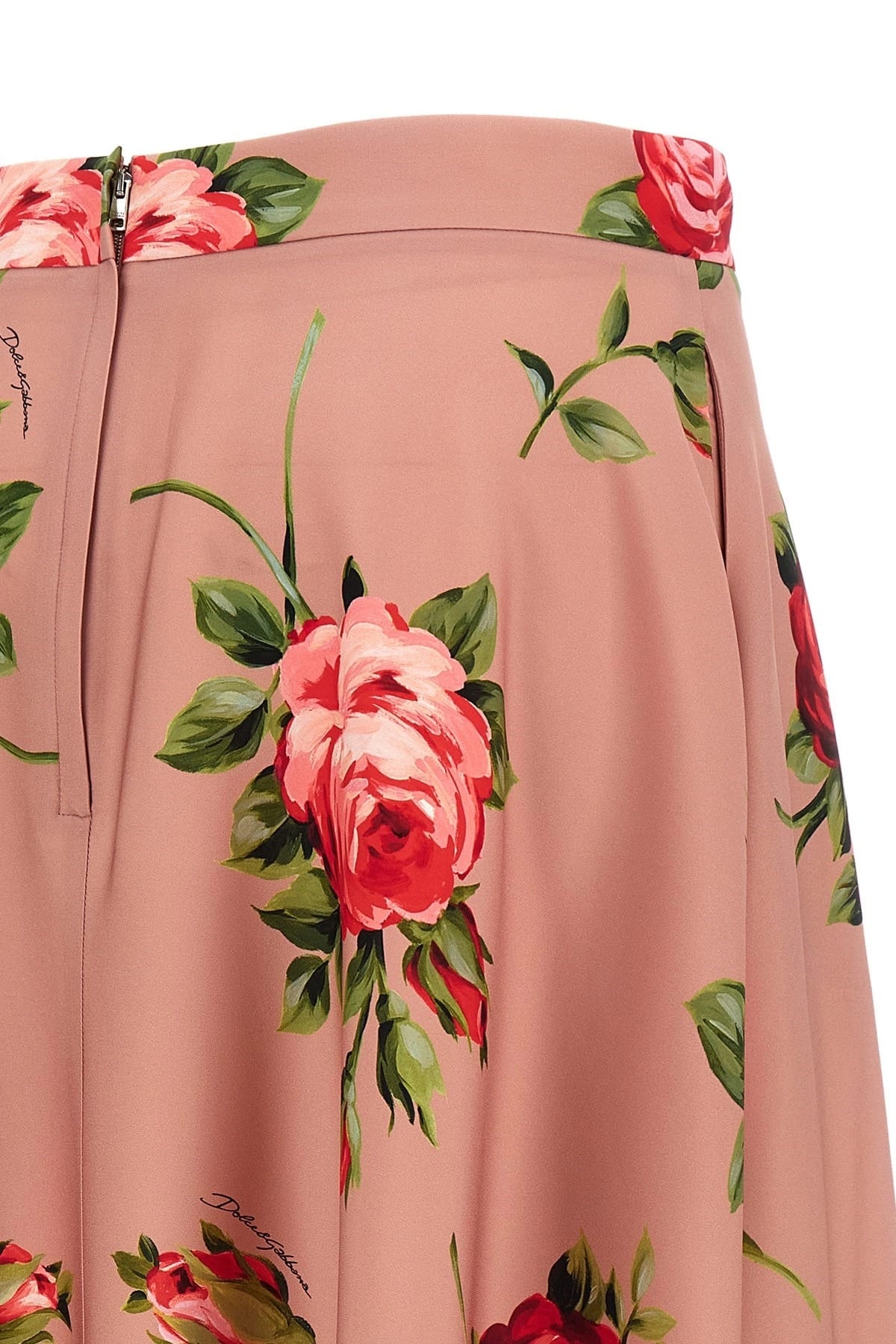 Dolce & Gabbana Dolce & Gabbana Bouquet Rose Silk Skirt