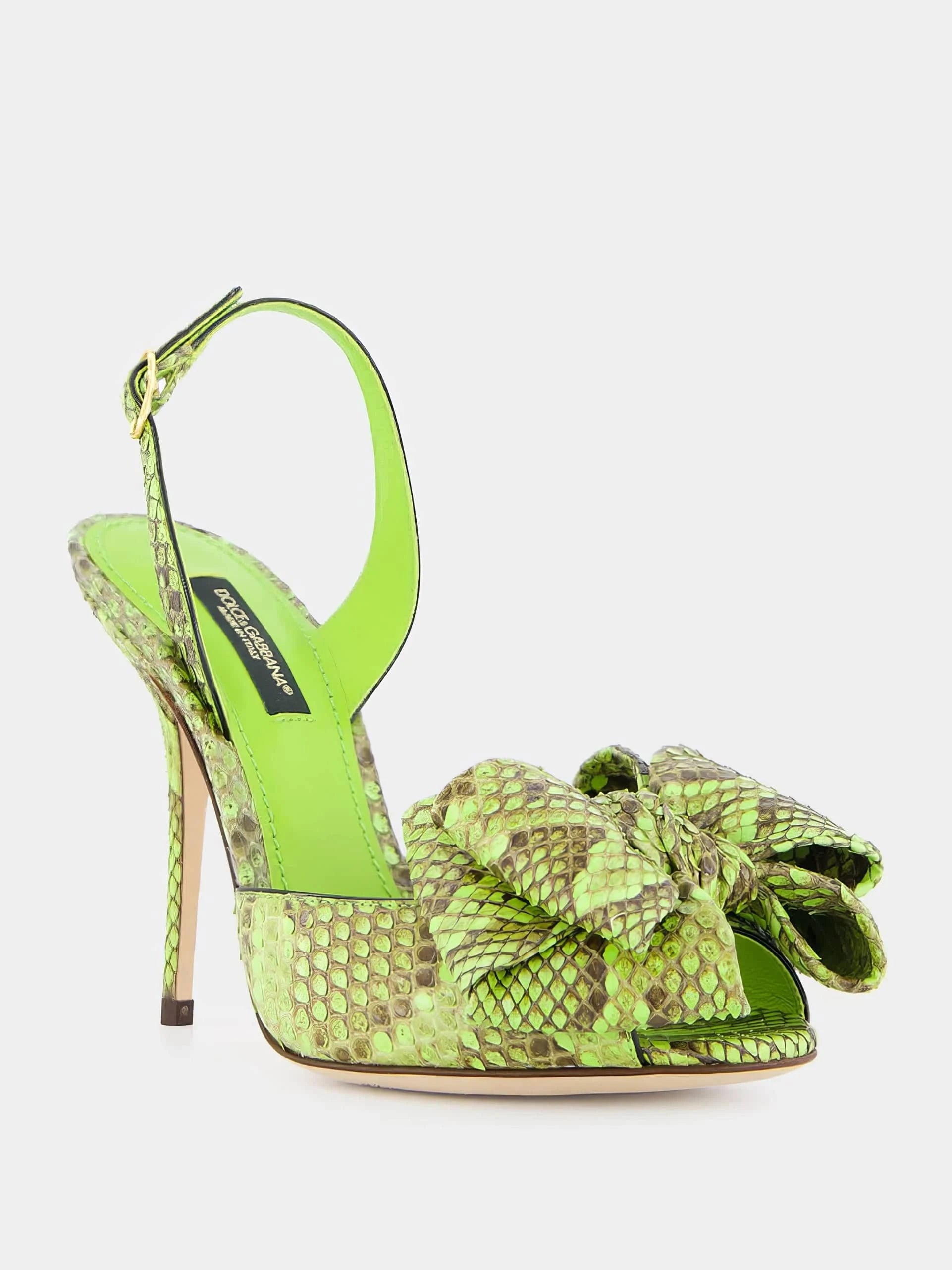 Dolce & Gabbana Bow Detailed Embossed Sandals