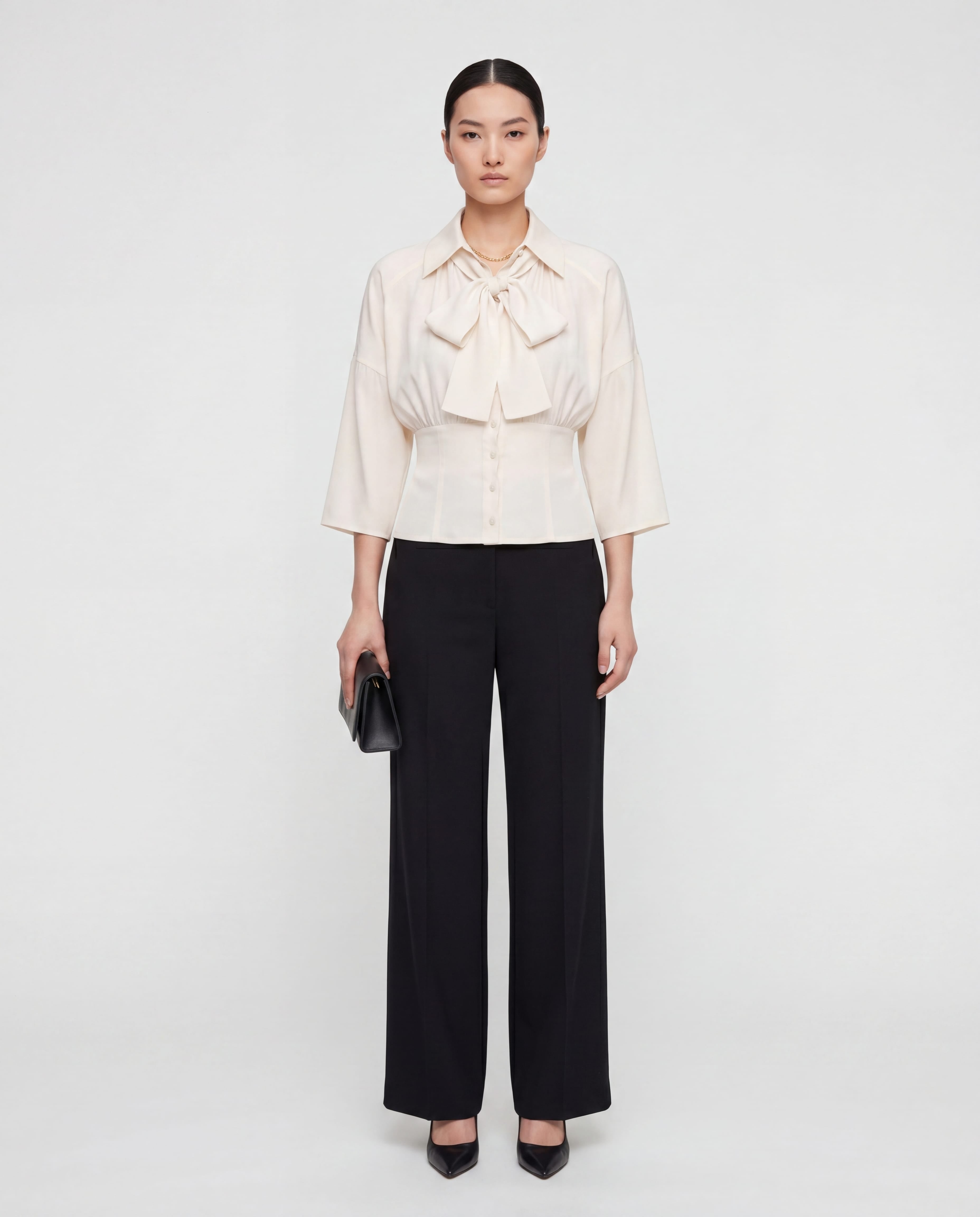 Dolce & Gabbana Dolce & Gabbana Bow Neck Waist Detail Blouse