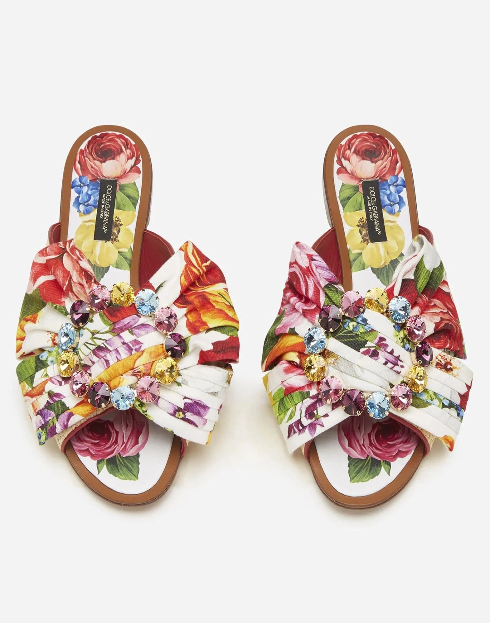 Dolce & Gabbana Braided Raffia Embellished Slides