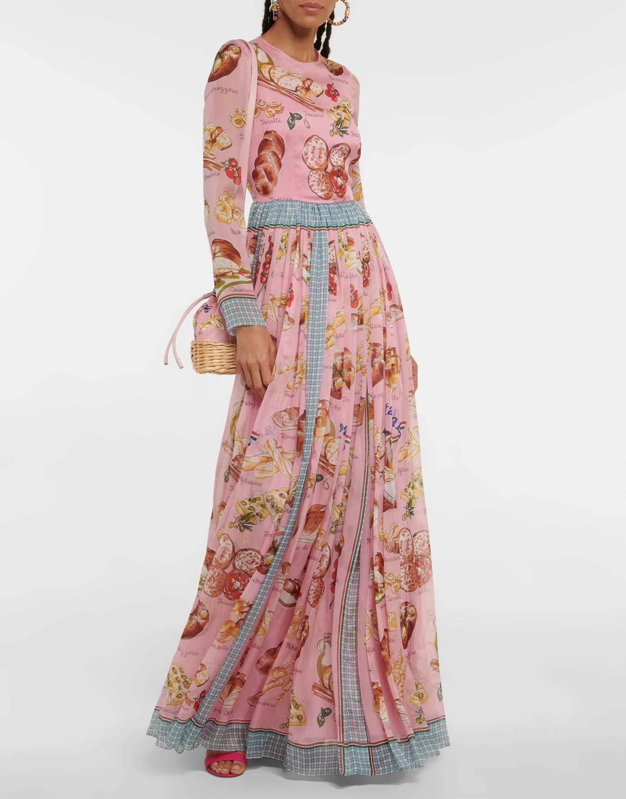 Dolce & Gabbana Bread Print Maxi Dress - alternate view