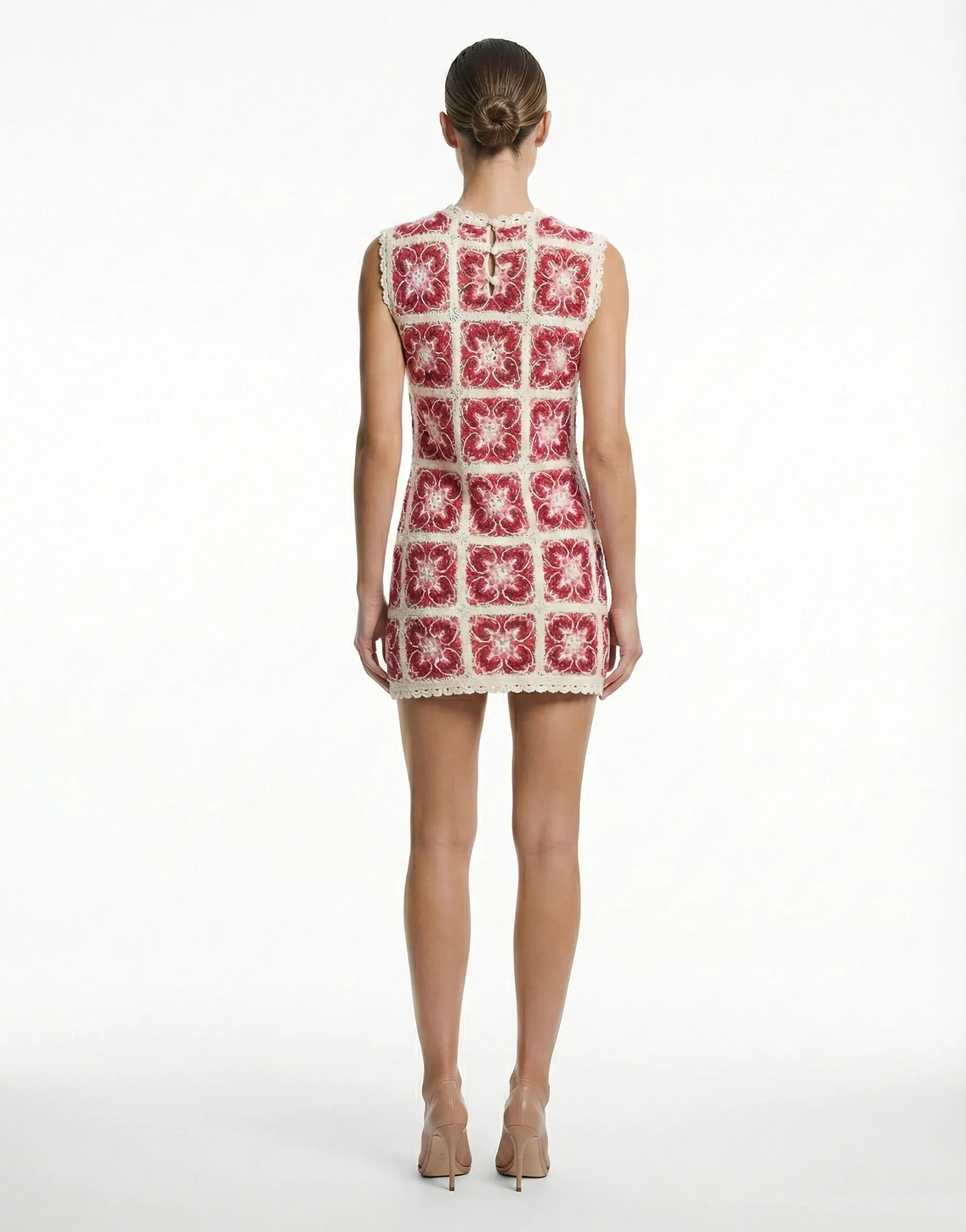 Dolce & Gabbana Brick-Stitched Crochet Mini Dress