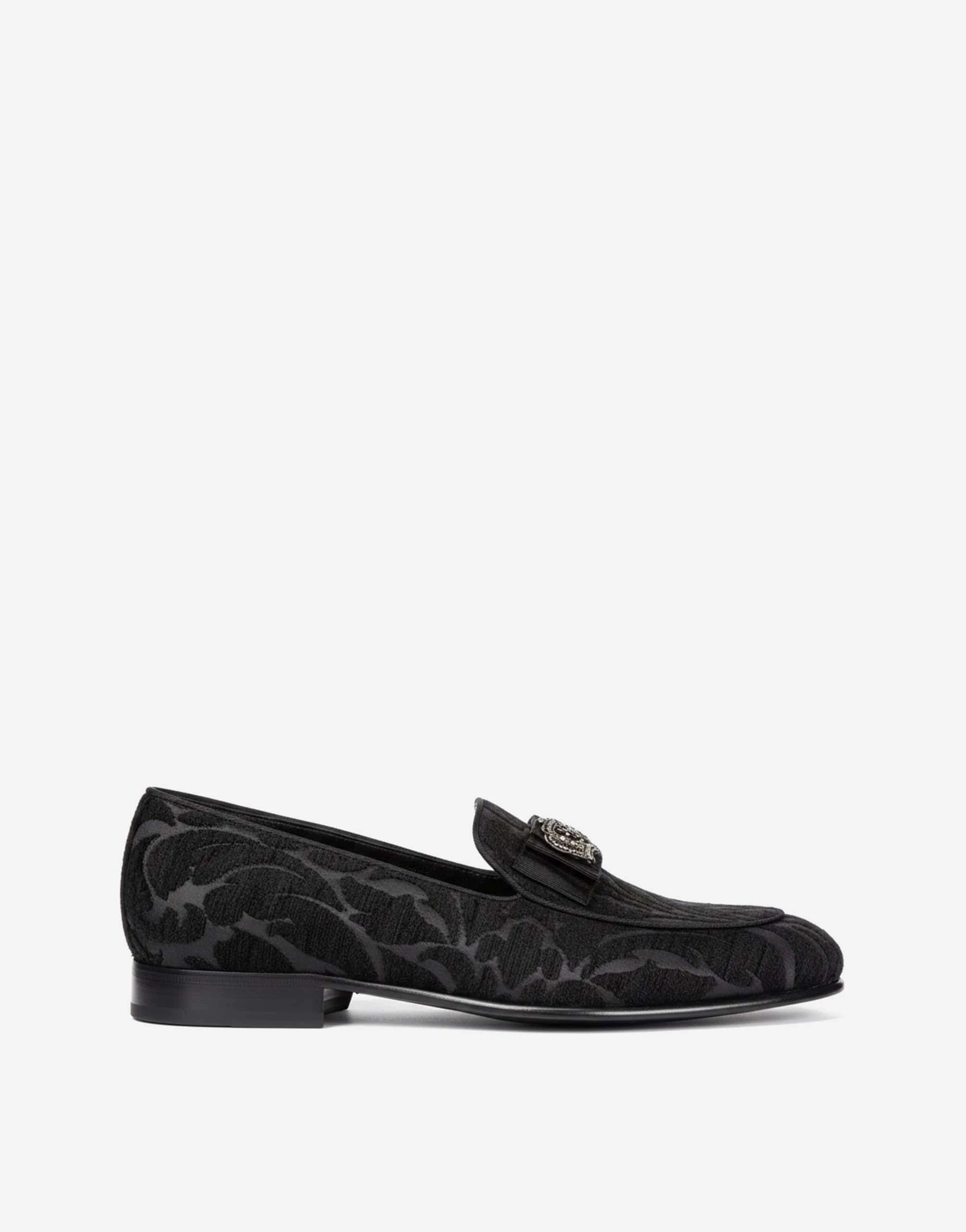 Dolce & Gabbana Brocade Crown-Embellished Loafers