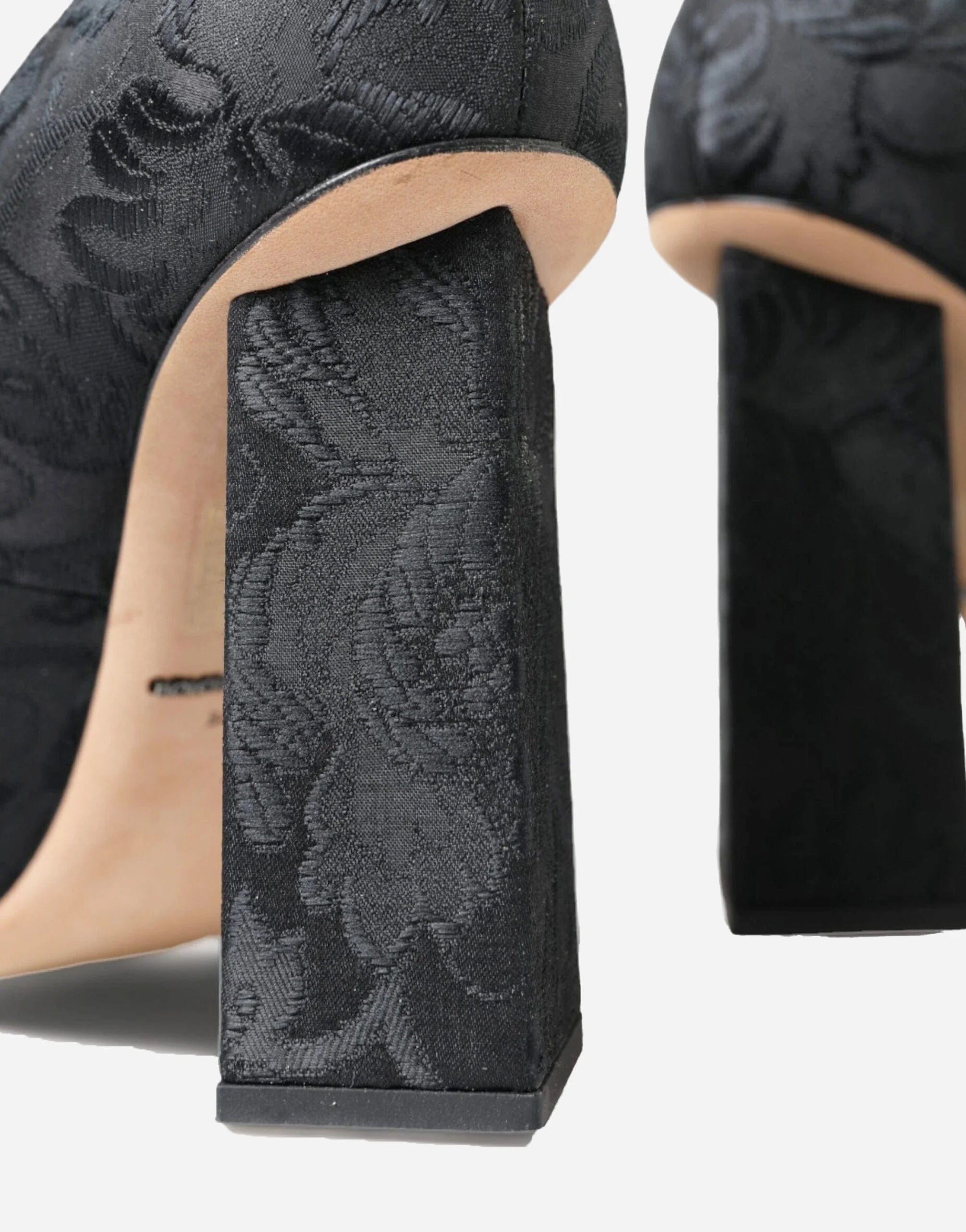 Dolce & Gabbana Brocade Crystal Buckle Mary Janes