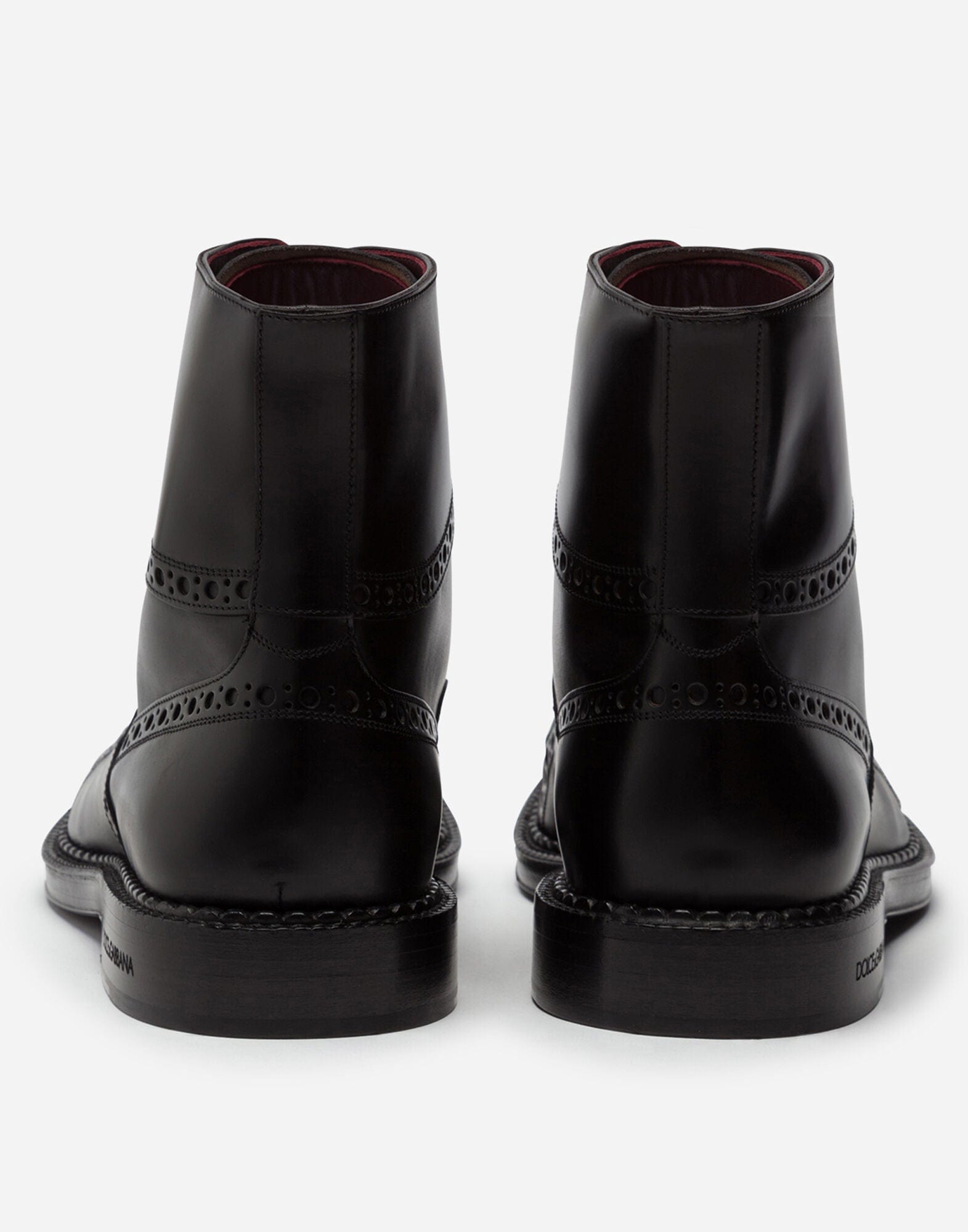 Dolce & Gabbana Brogue Leather Ankle Boots