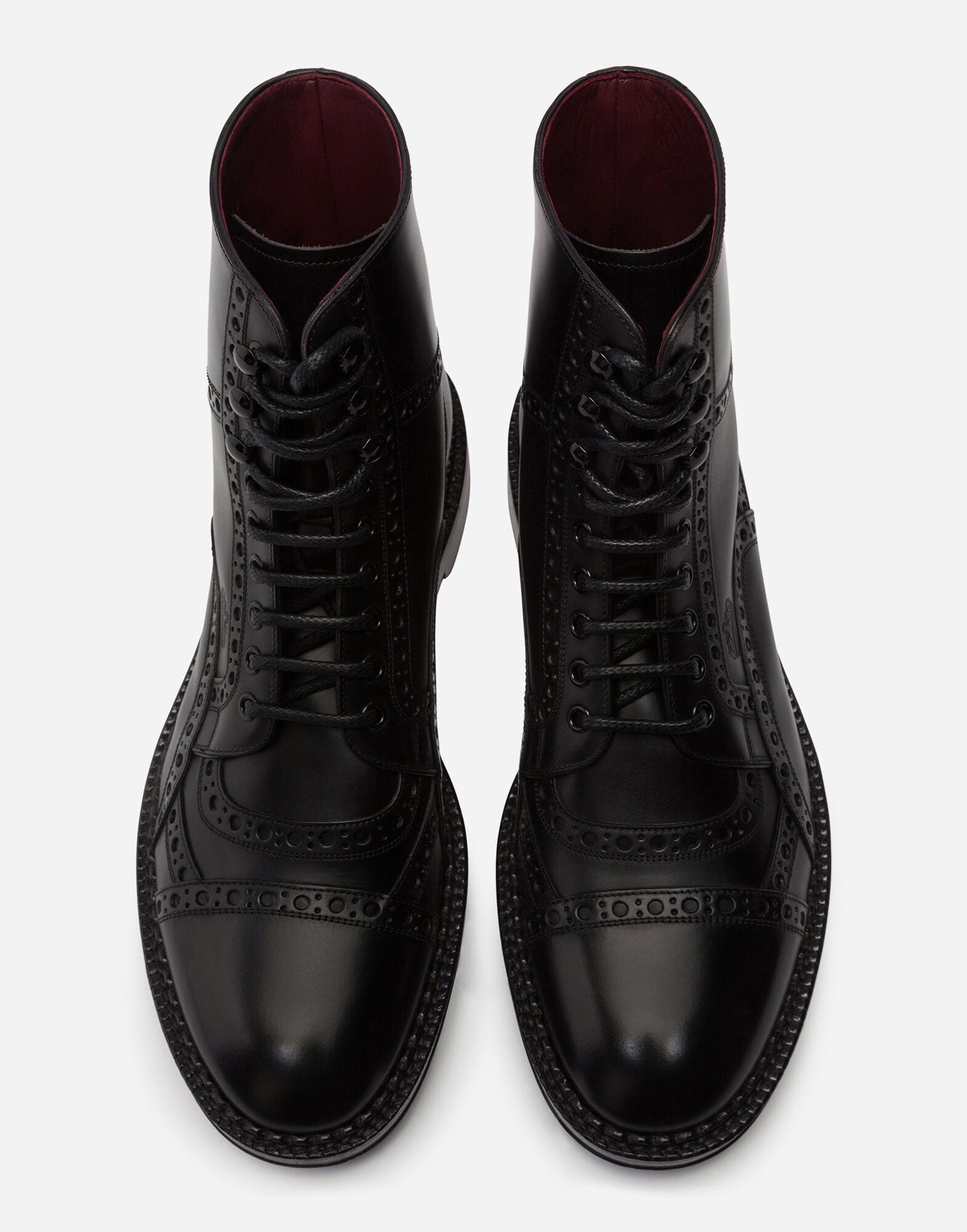 Dolce & Gabbana Brogue Leather Ankle Boots