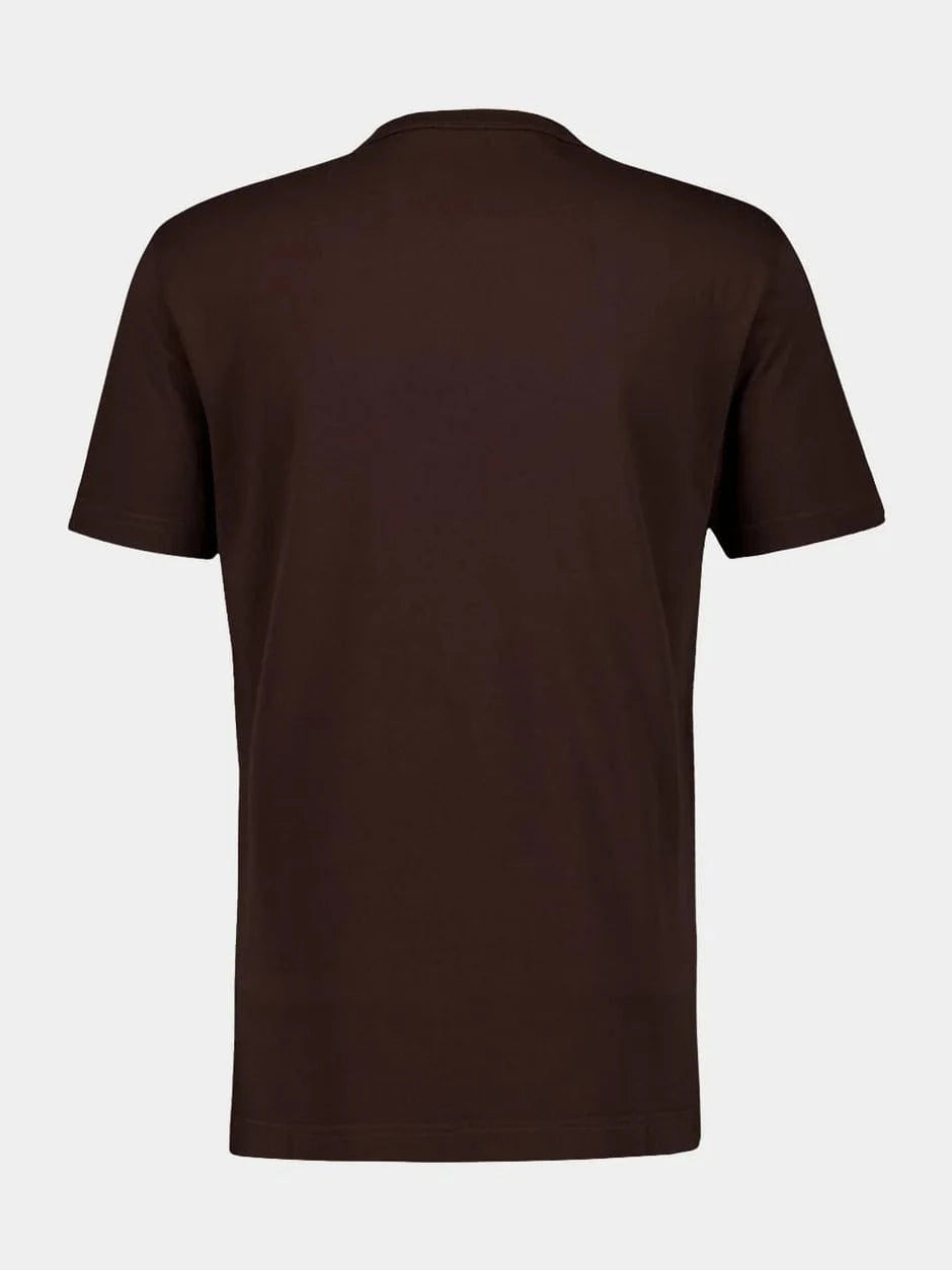 Dolce & Gabbana Brown Coin-Print Cotton T-Shirt