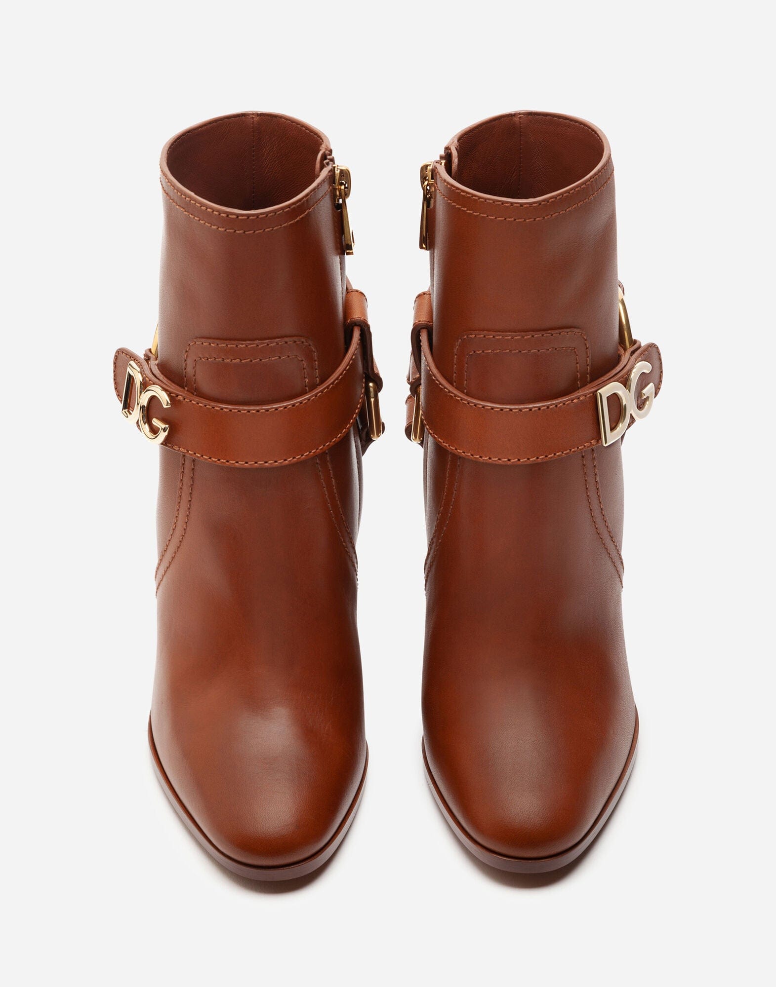 Dolce & Gabbana Brown DG Bracket Logo Ankle boots