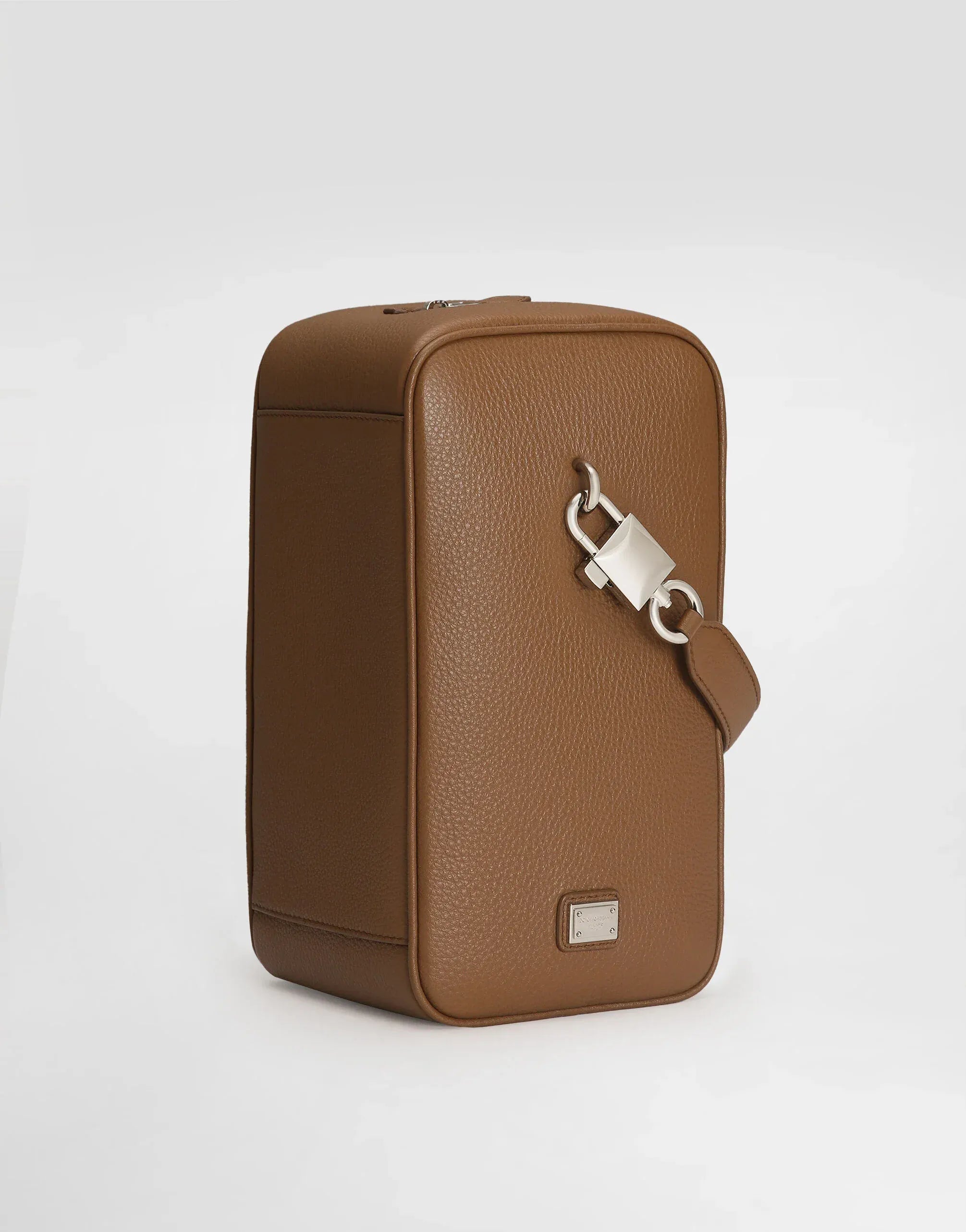 Dolce & Gabbana Brown Lock Leather Handbag