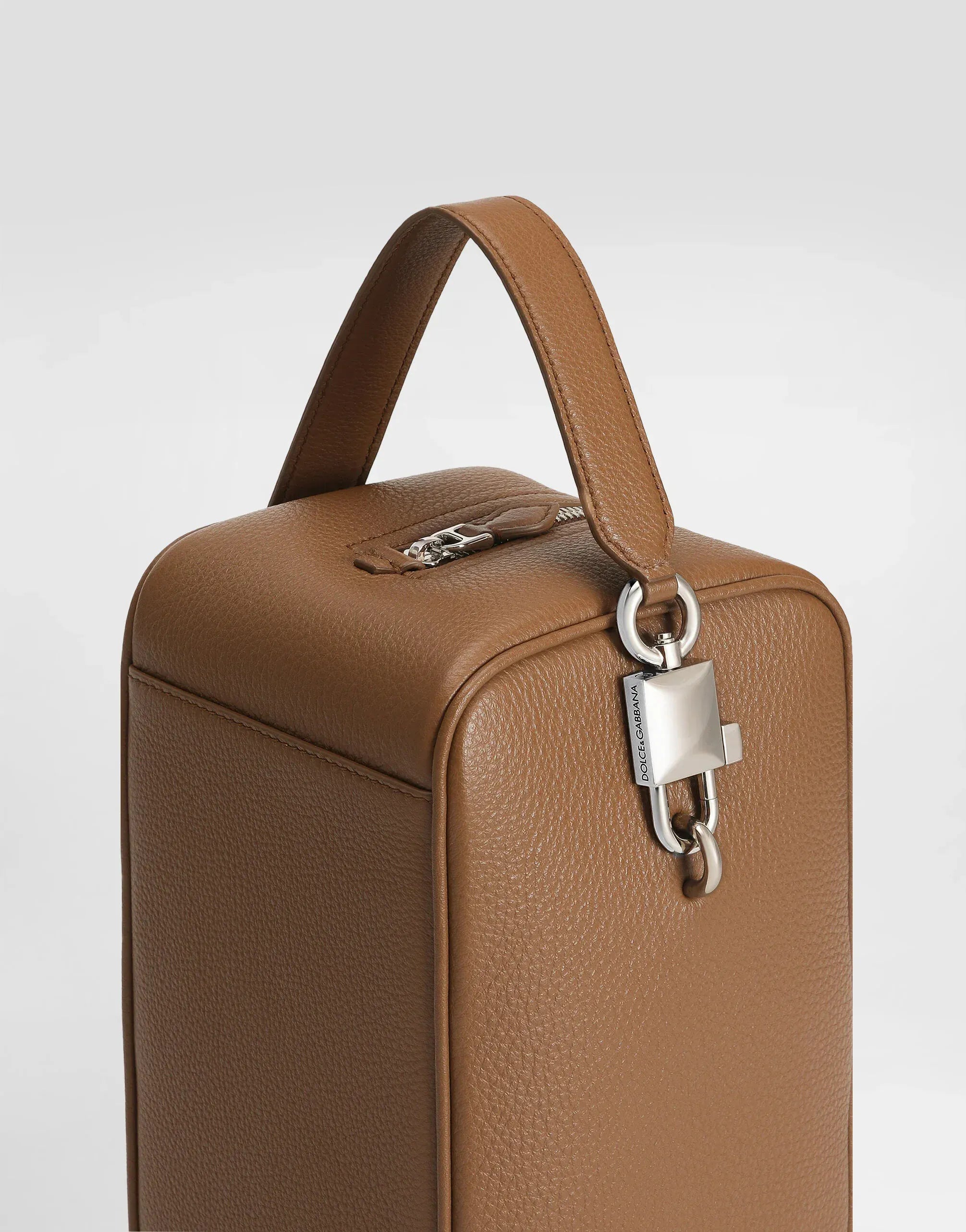 Dolce & Gabbana Brown Lock Leather Handbag