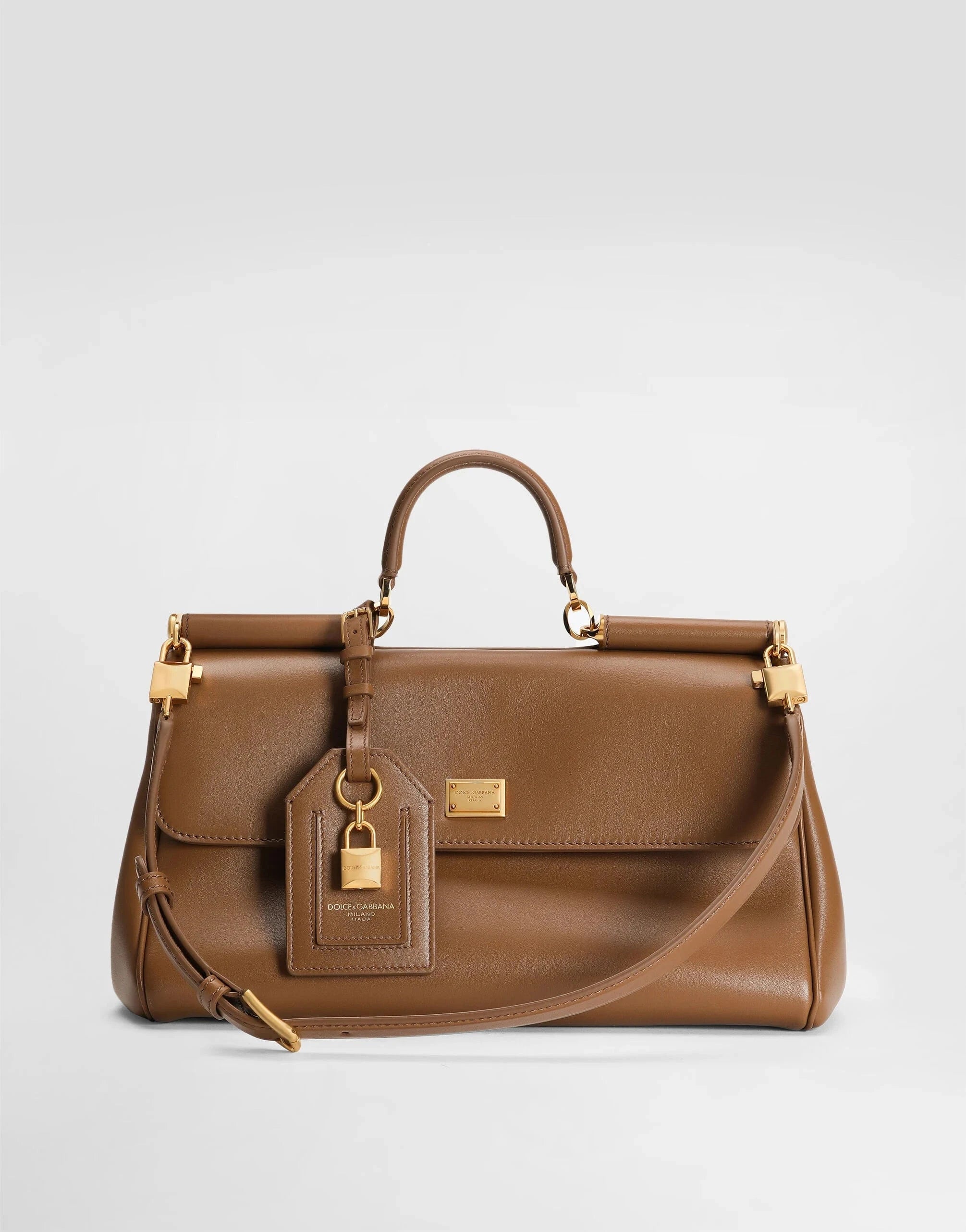 Dolce & Gabbana Brown My Sicily Plongé Handbag