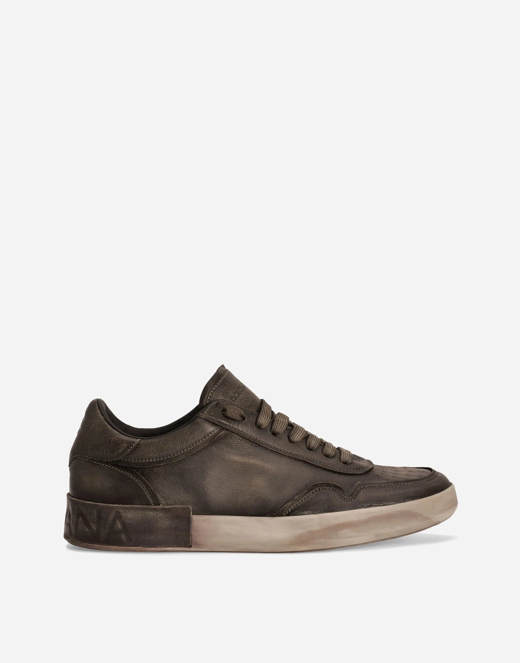 Dolce & Gabbana Brown Portofino Leather Sneakers