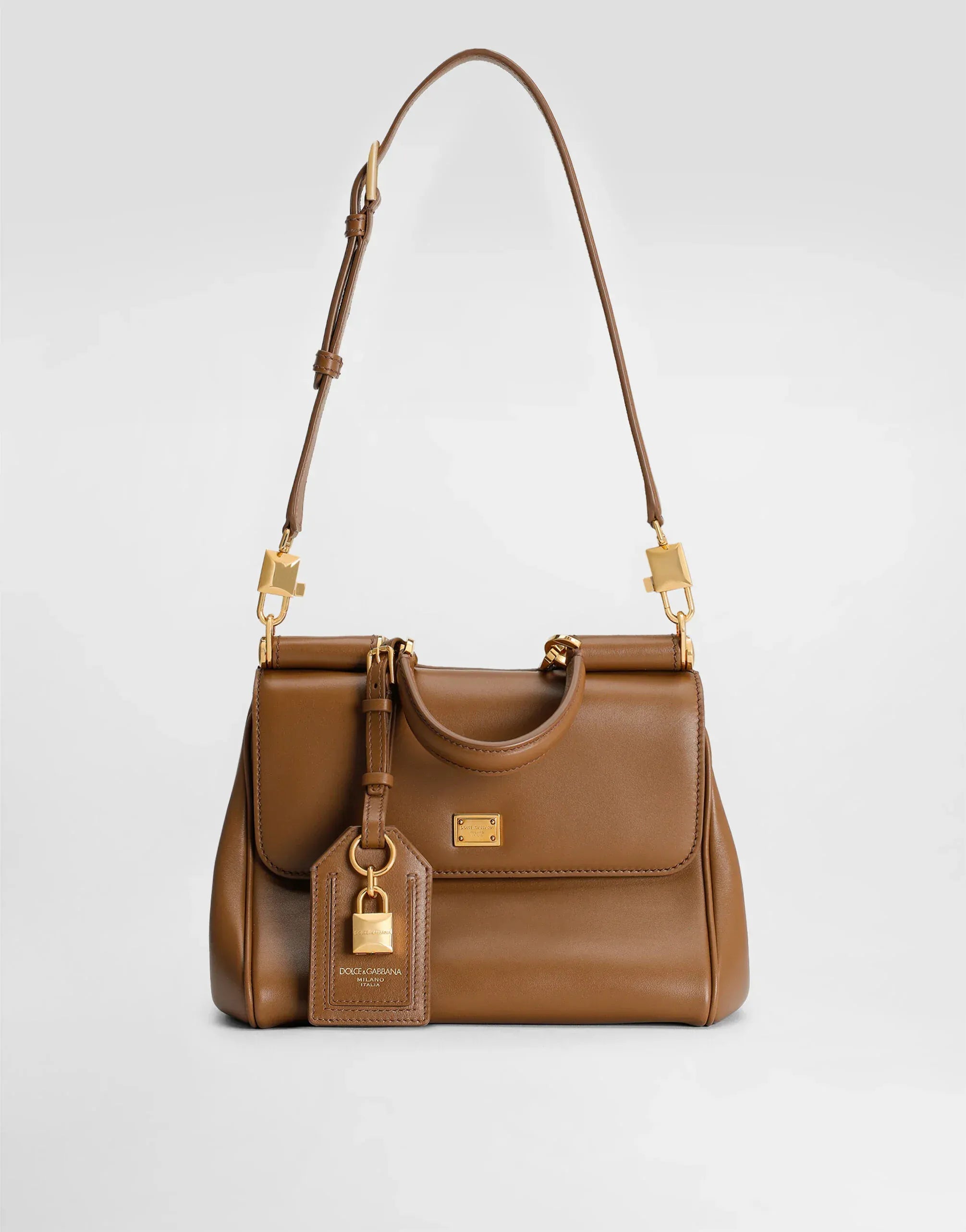 Dolce & Gabbana Brown Small My Sicily Leather Handbag