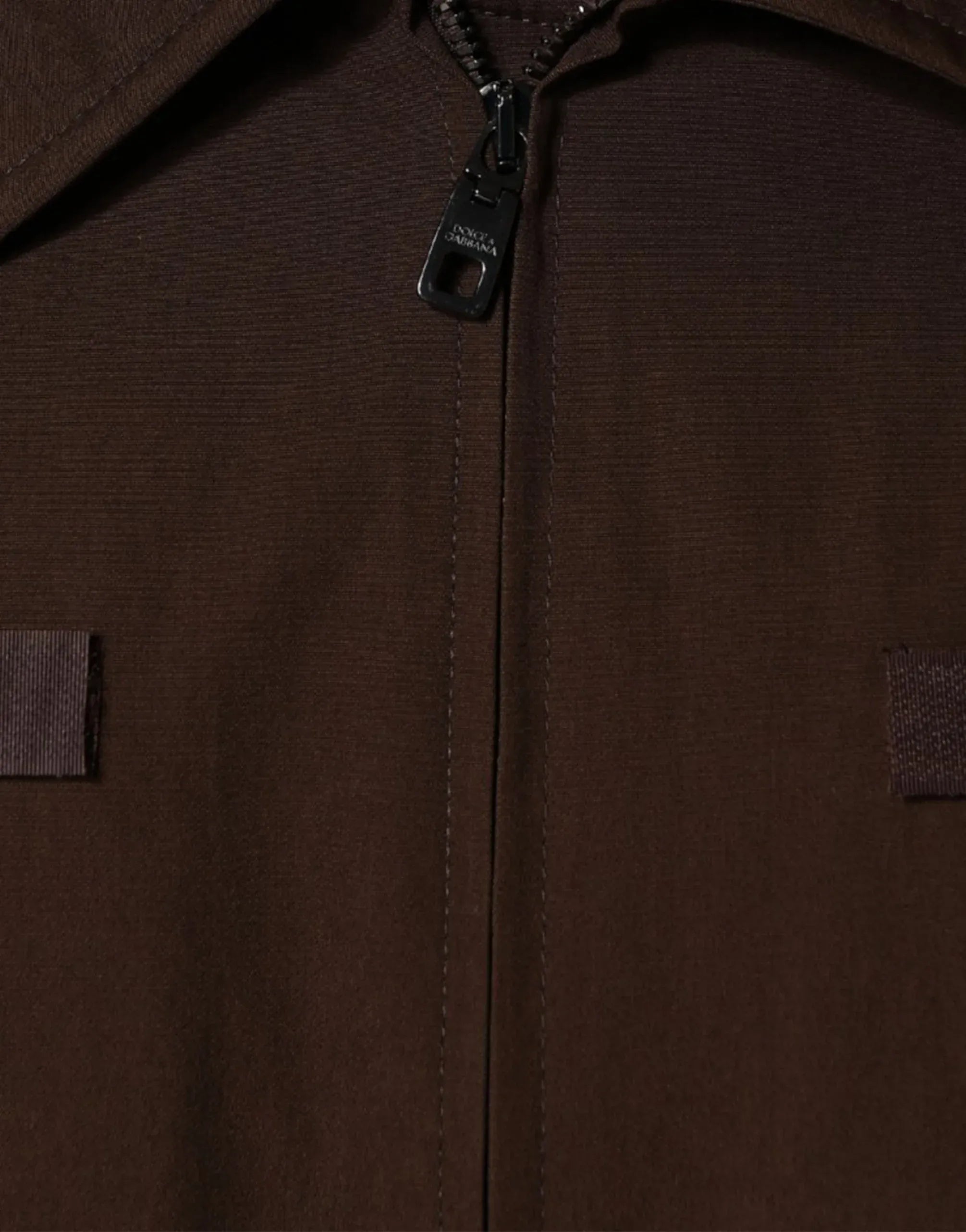 Dolce & Gabbana Brown Zip-Front Bomber Jacket