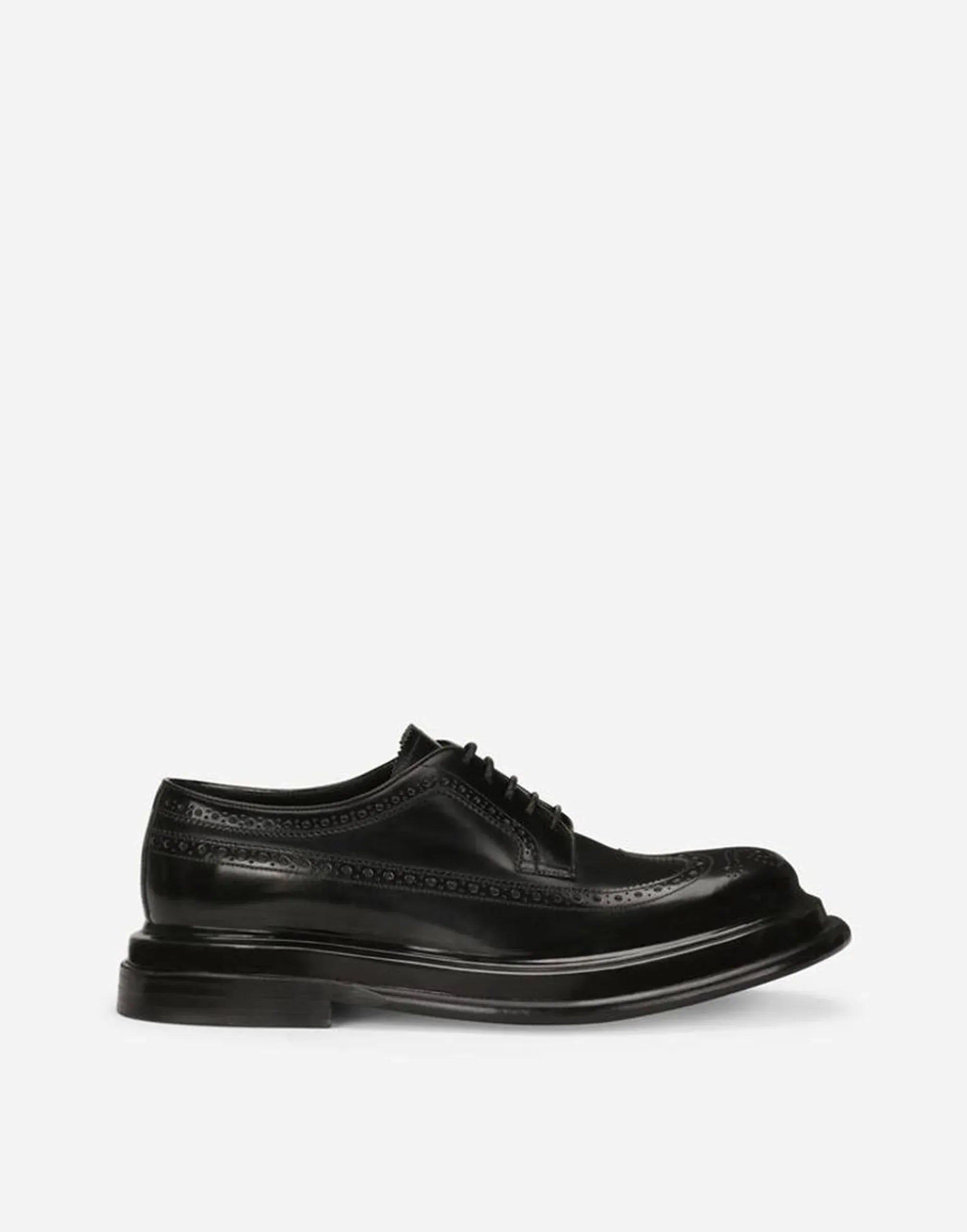 Dolce & Gabbana Brushed Leather Brogue Derby Shoes