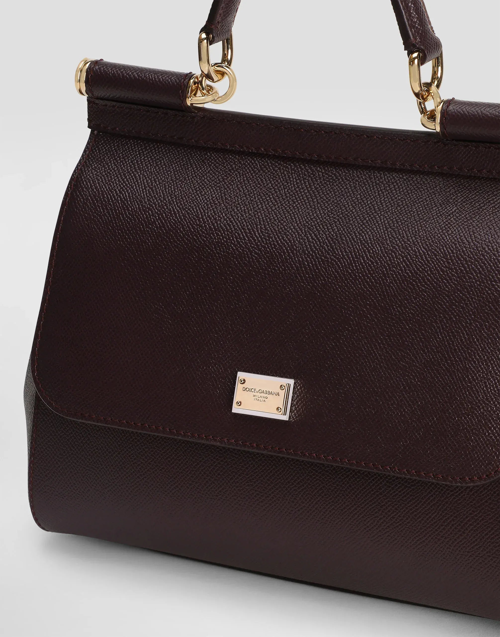 Dolce & Gabbana Burgundy Large Sicily Handbag