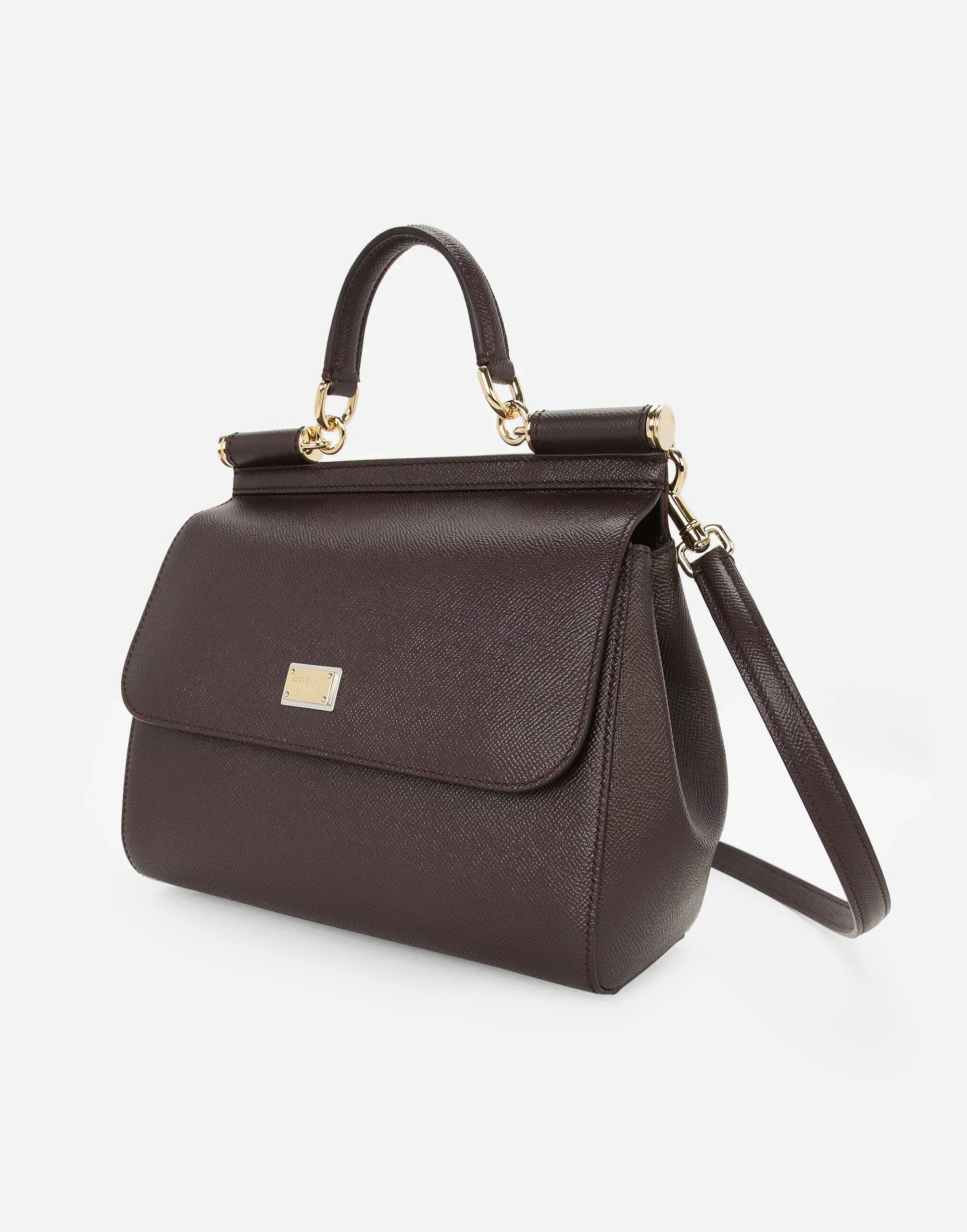 Dolce & Gabbana Burgundy Large Sicily Handbag