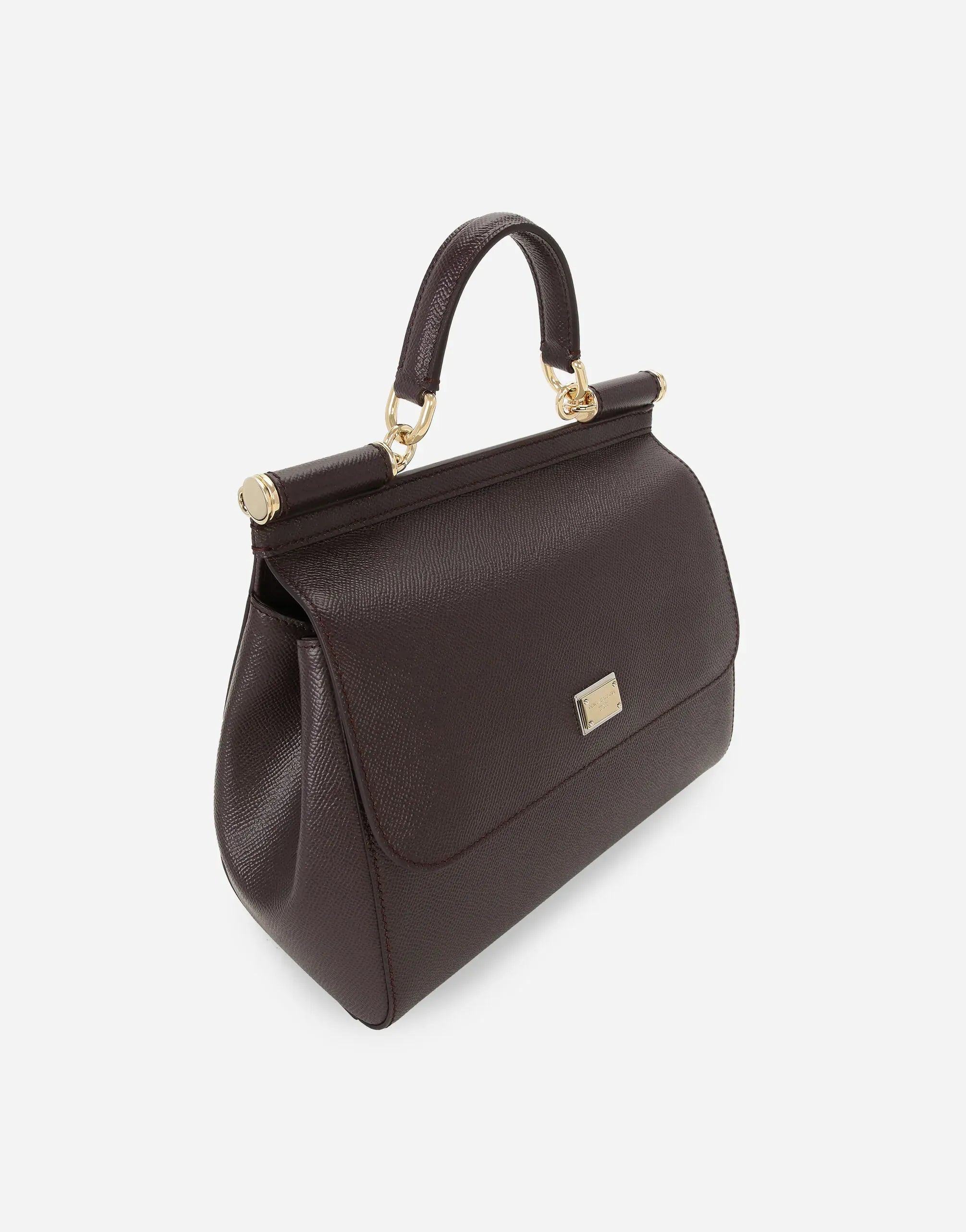 Dolce & Gabbana Burgundy Large Sicily Handbag