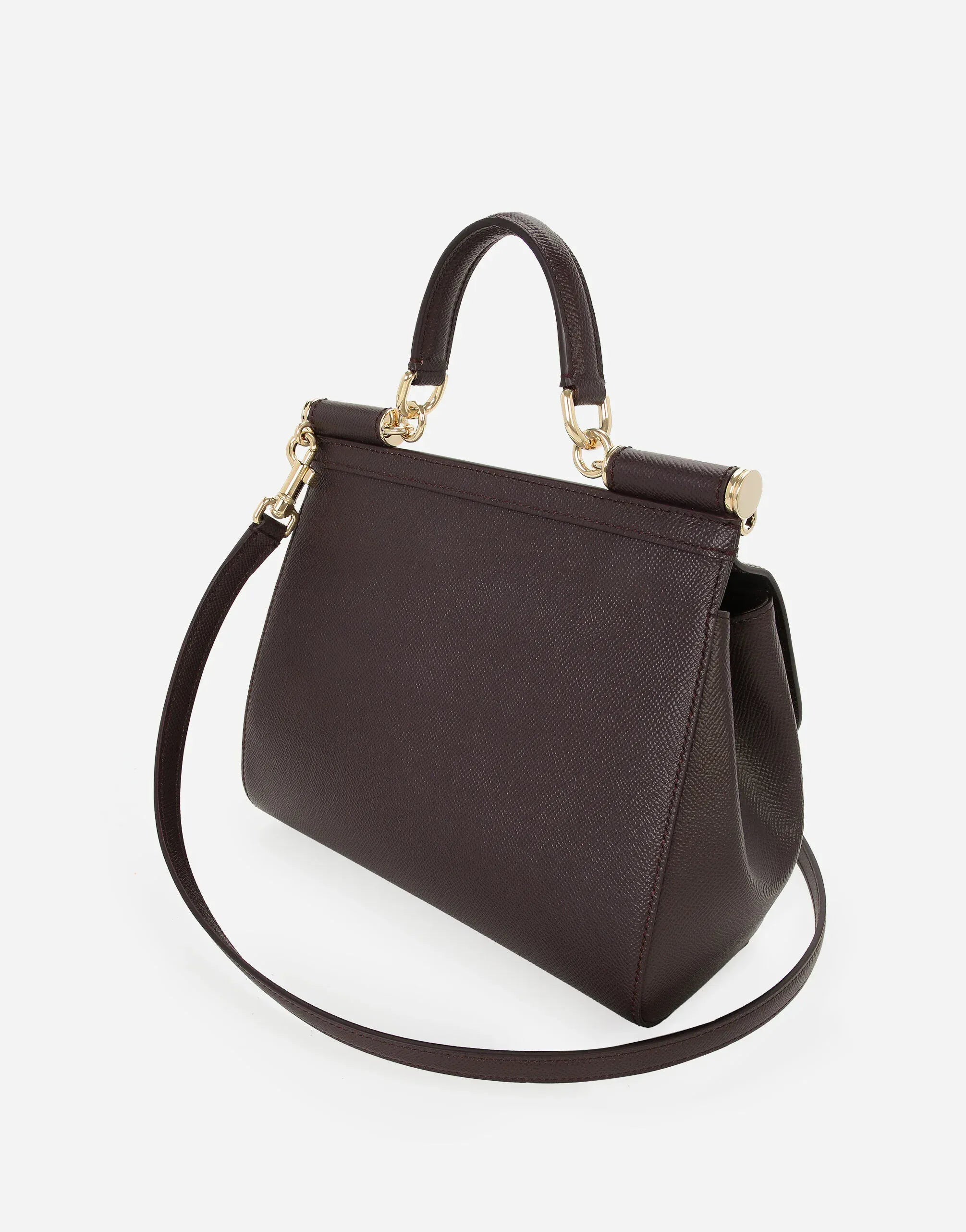 Dolce & Gabbana Burgundy Large Sicily Handbag