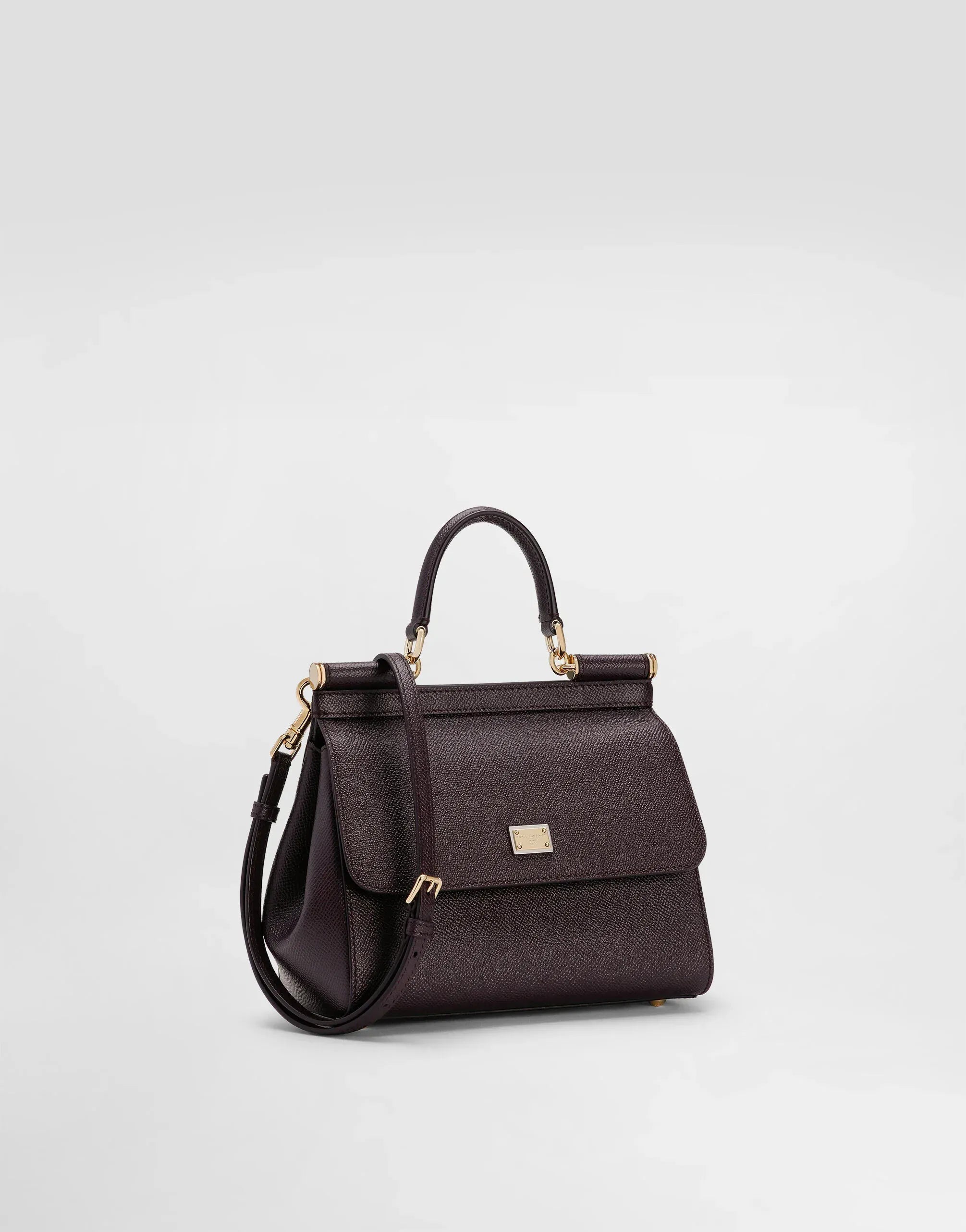 Dolce & Gabbana Burgundy Small Sicily Handbag