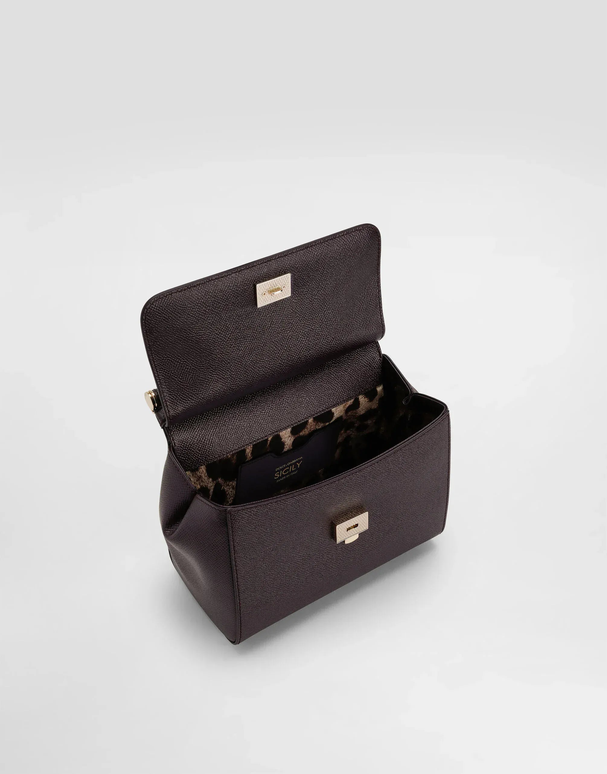 Dolce & Gabbana Burgundy Small Sicily Handbag