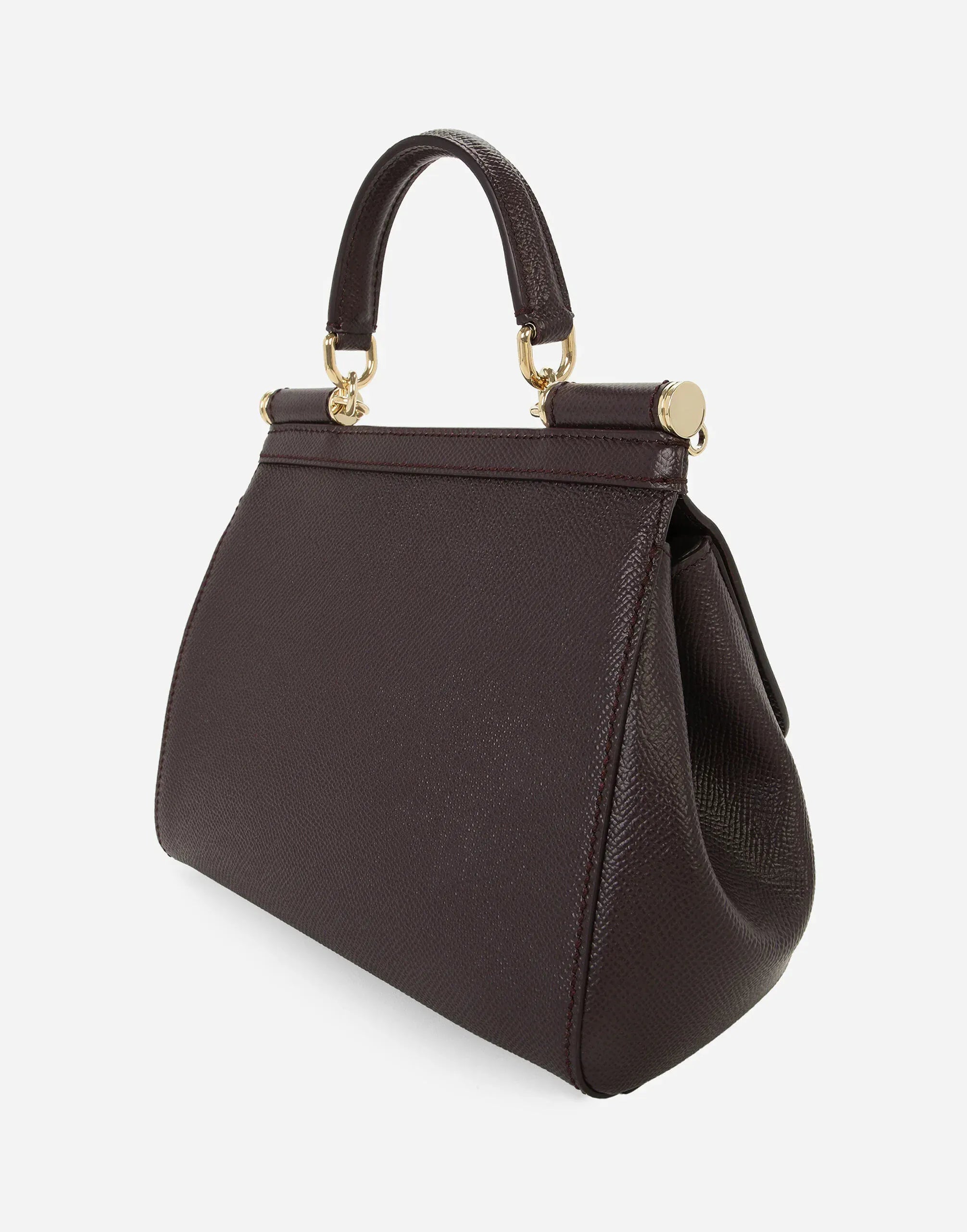 Dolce & Gabbana Burgundy Small Sicily Handbag