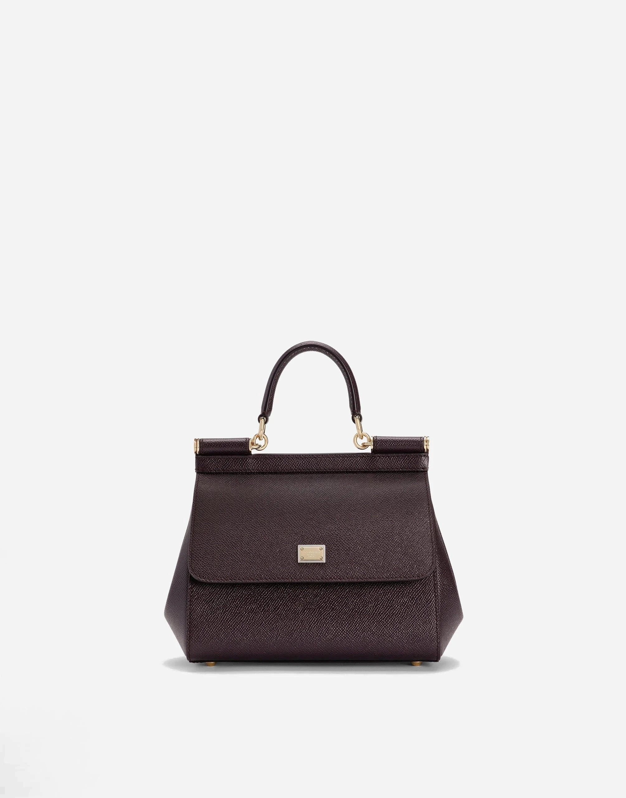 Dolce & Gabbana Burgundy Small Sicily Handbag