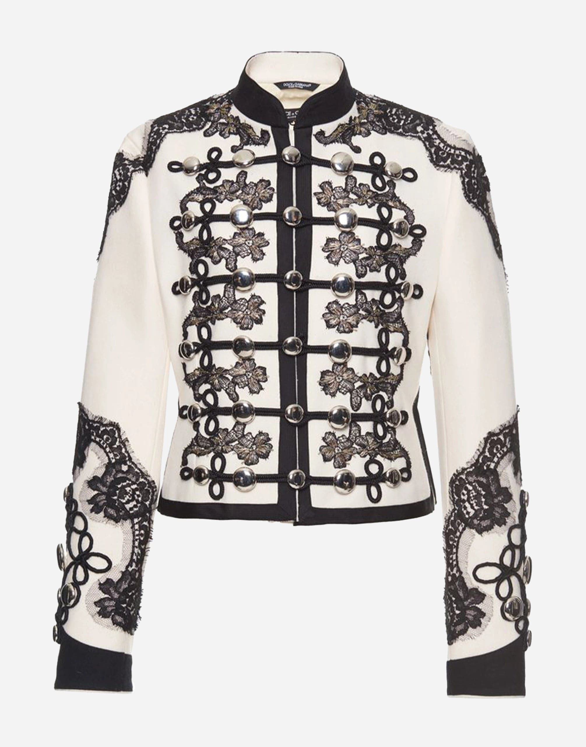 Dolce & Gabbana Button & Lace Detail Military Jacket