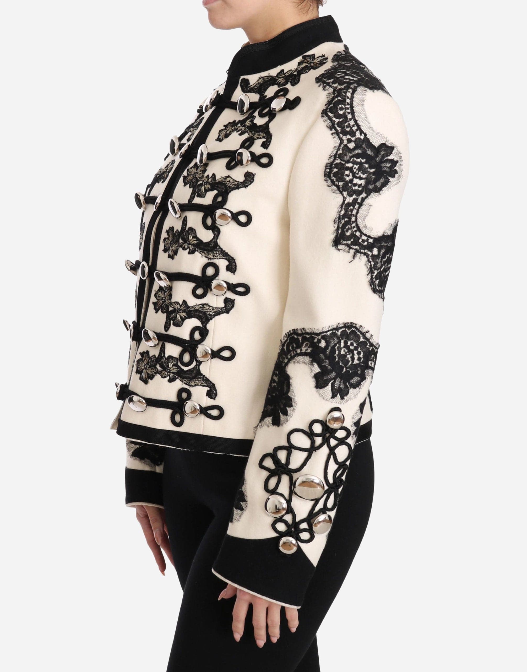 Dolce & Gabbana Button & Lace Detail Military Jacket