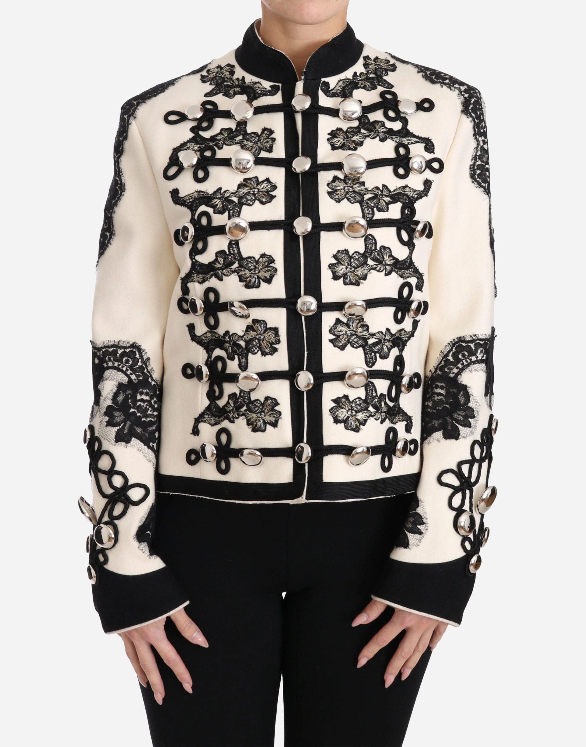 Dolce & Gabbana Button & Lace Detail Military Jacket