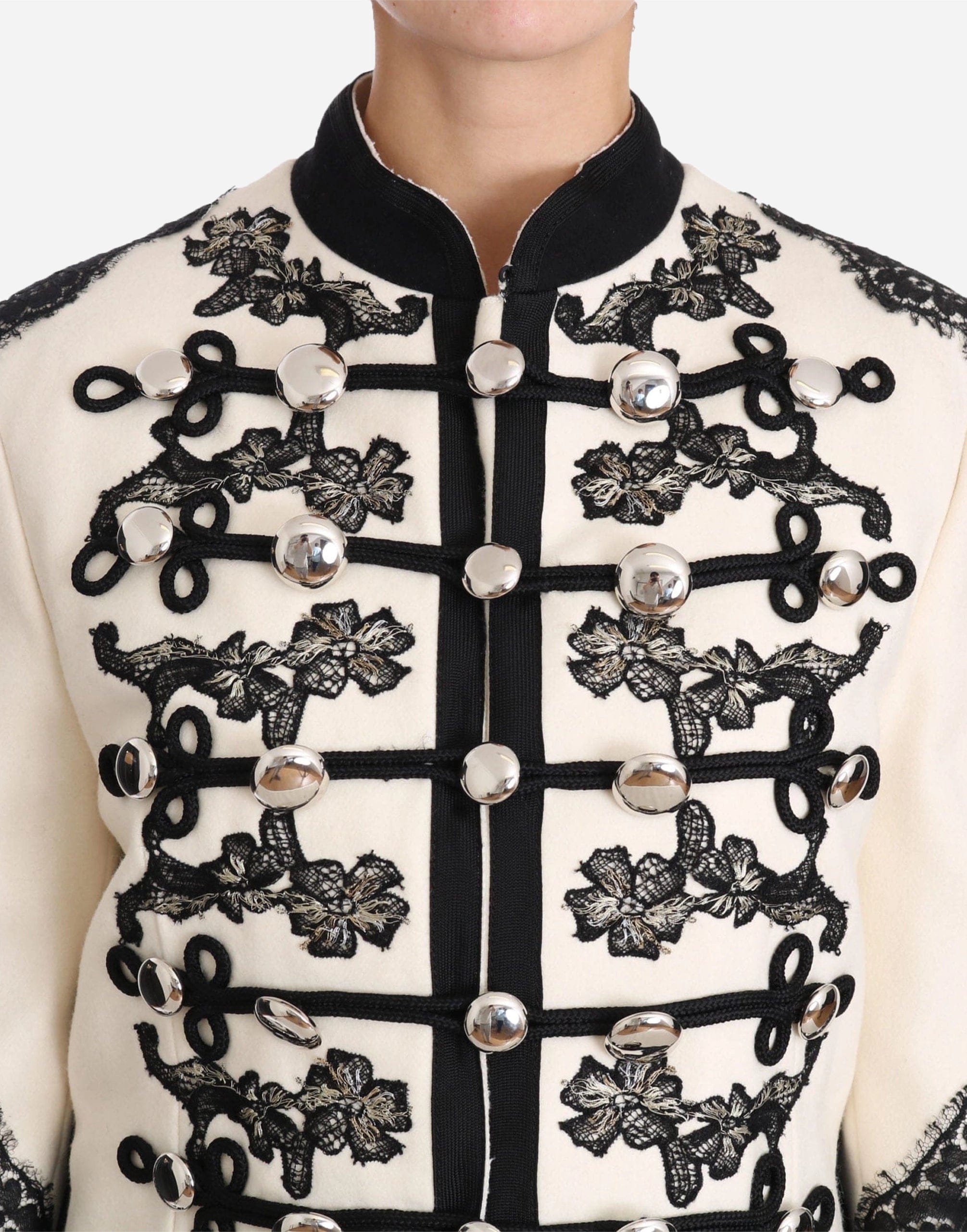 Dolce & Gabbana Button & Lace Detail Military Jacket