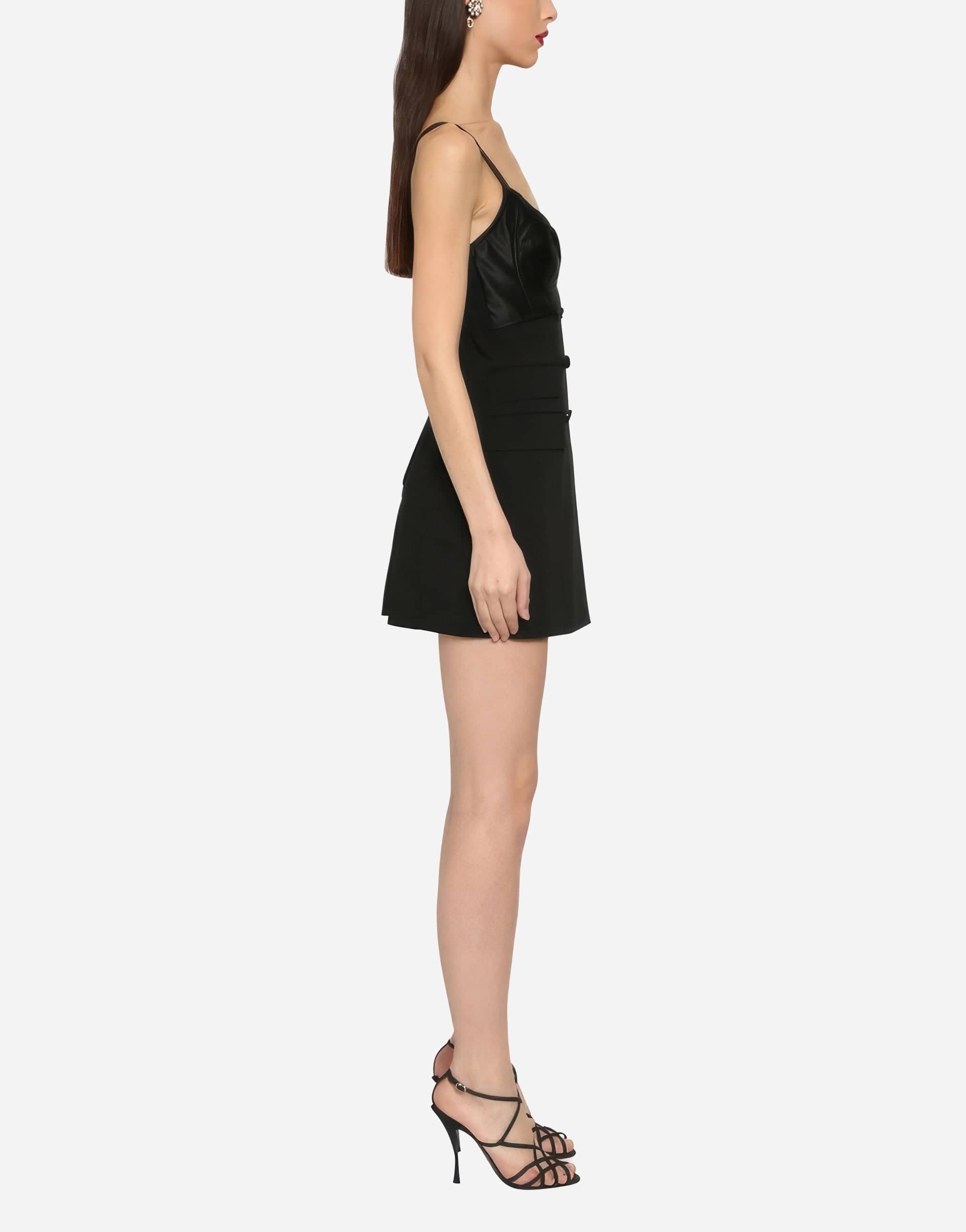 Dolce & Gabbana Buttoned Stretch Wool Mini Dress