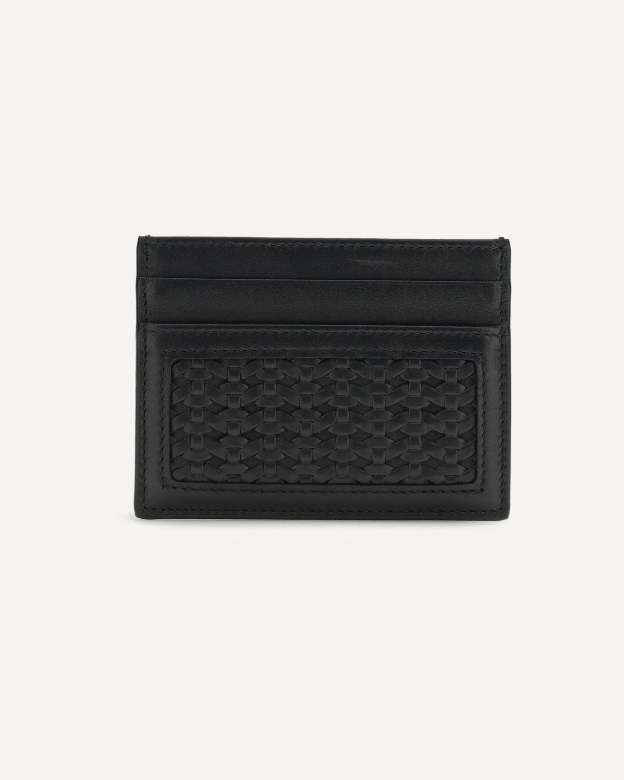Dolce & Gabbana Calfskin Plongé Cardholder With Woven Detail - alternate view