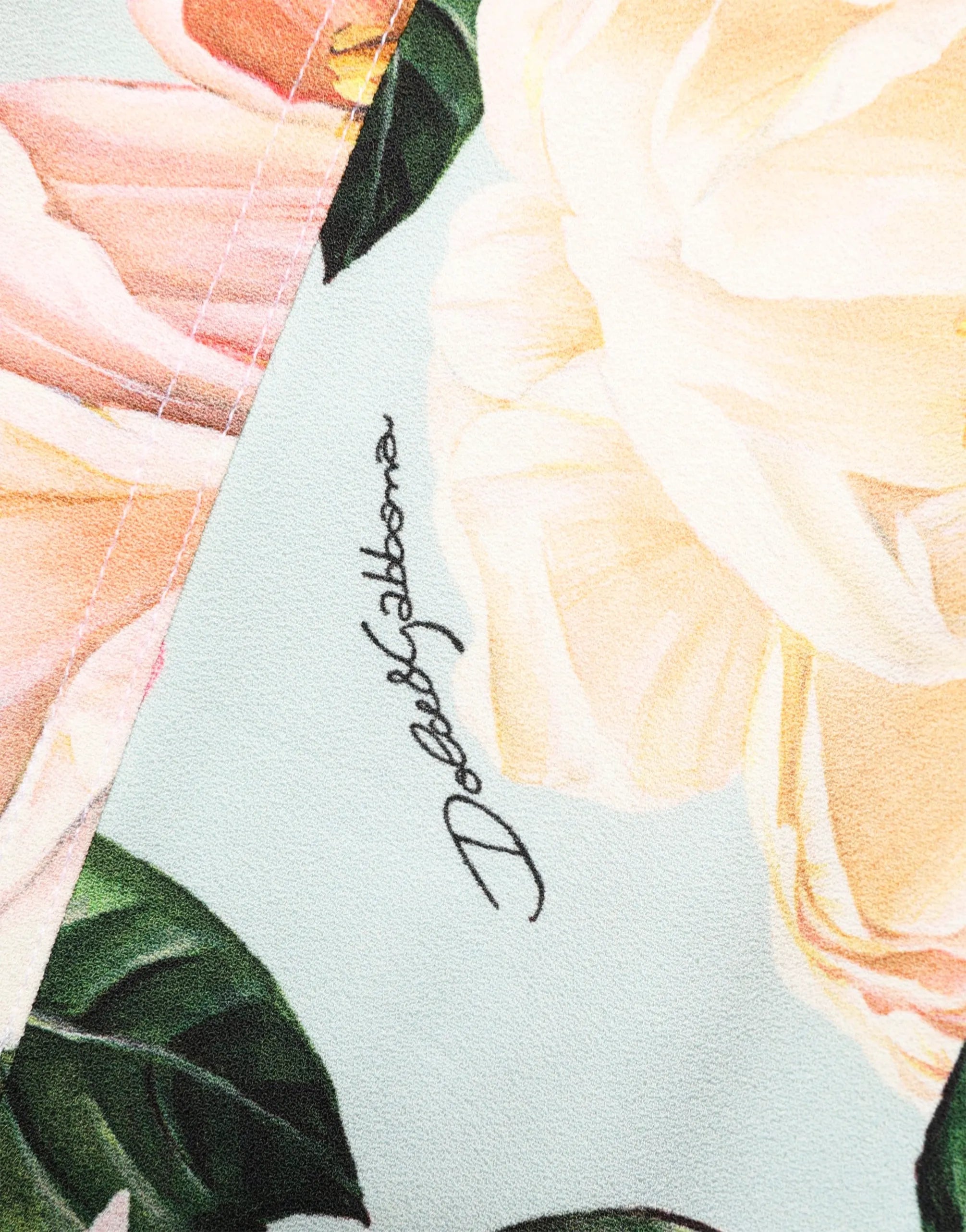 Dolce & Gabbana Camellia-Print Cady Midi Dress