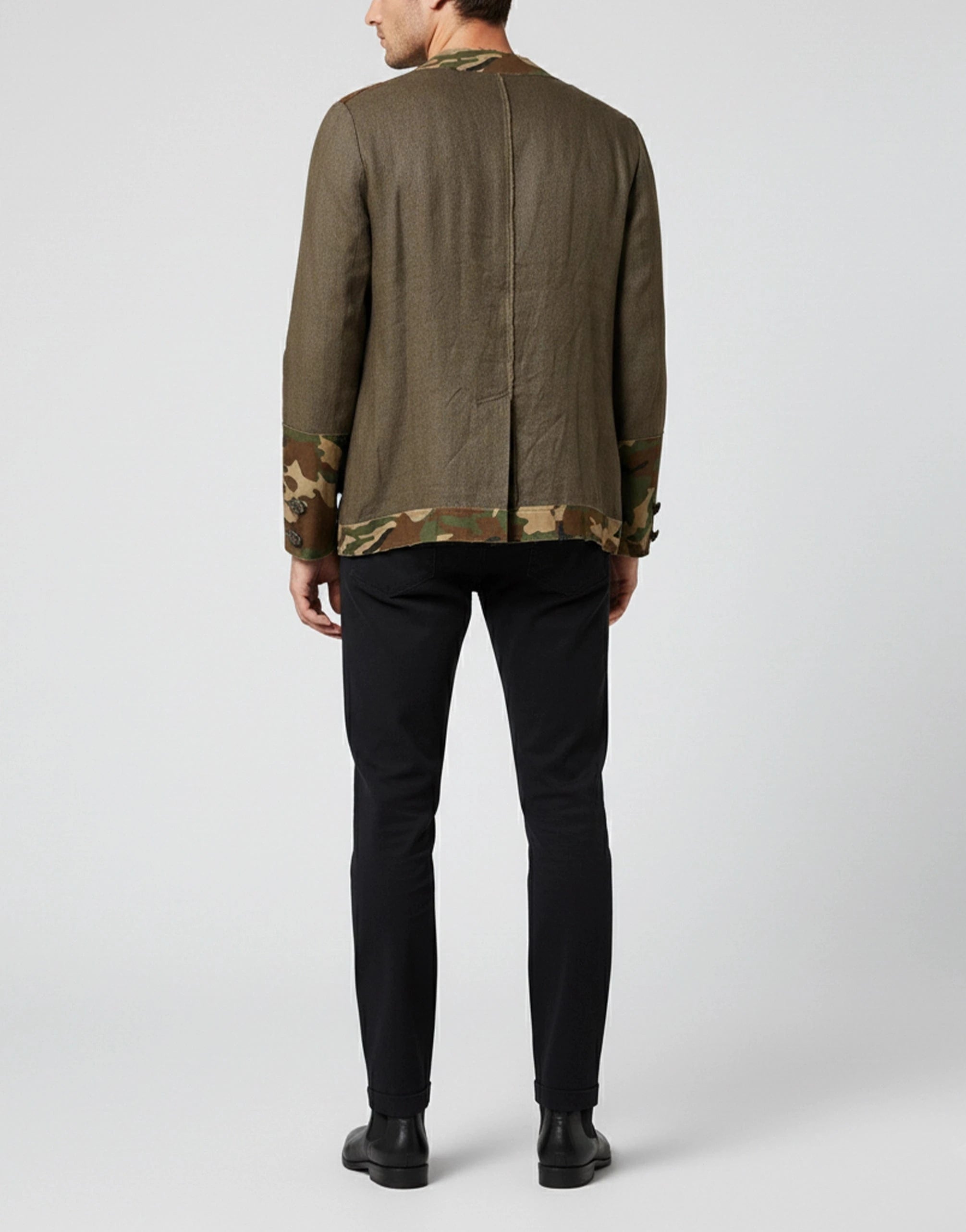 Dolce & Gabbana Camo Print Linen-Blend Jacket