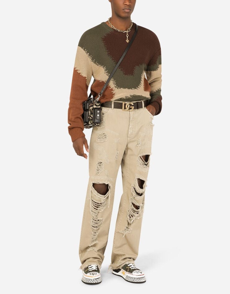 Dolce & Gabbana Camouflage Intarsia Sweater