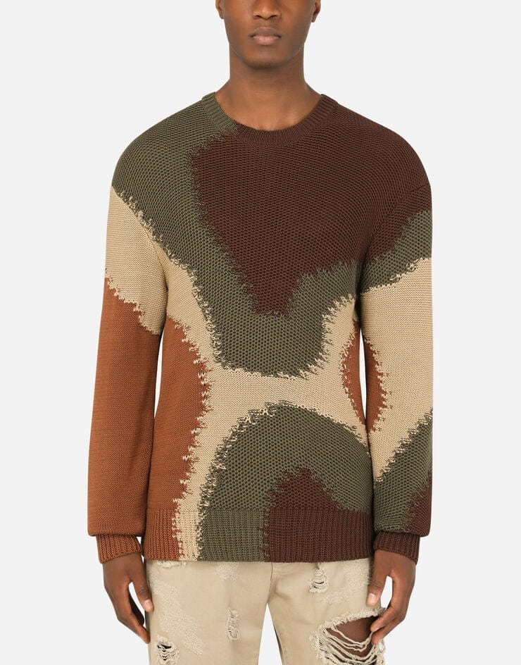 Dolce & Gabbana Camouflage Intarsia Sweater