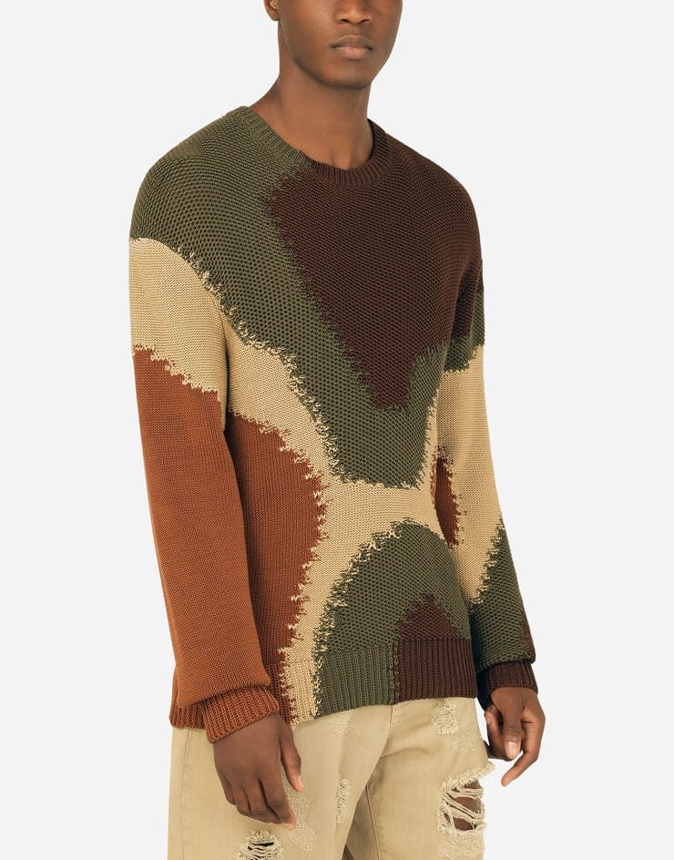 Dolce & Gabbana Camouflage Intarsia Sweater