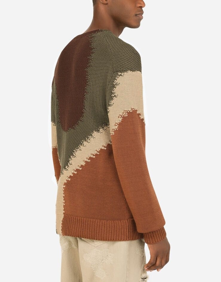 Dolce & Gabbana Camouflage Intarsia Sweater