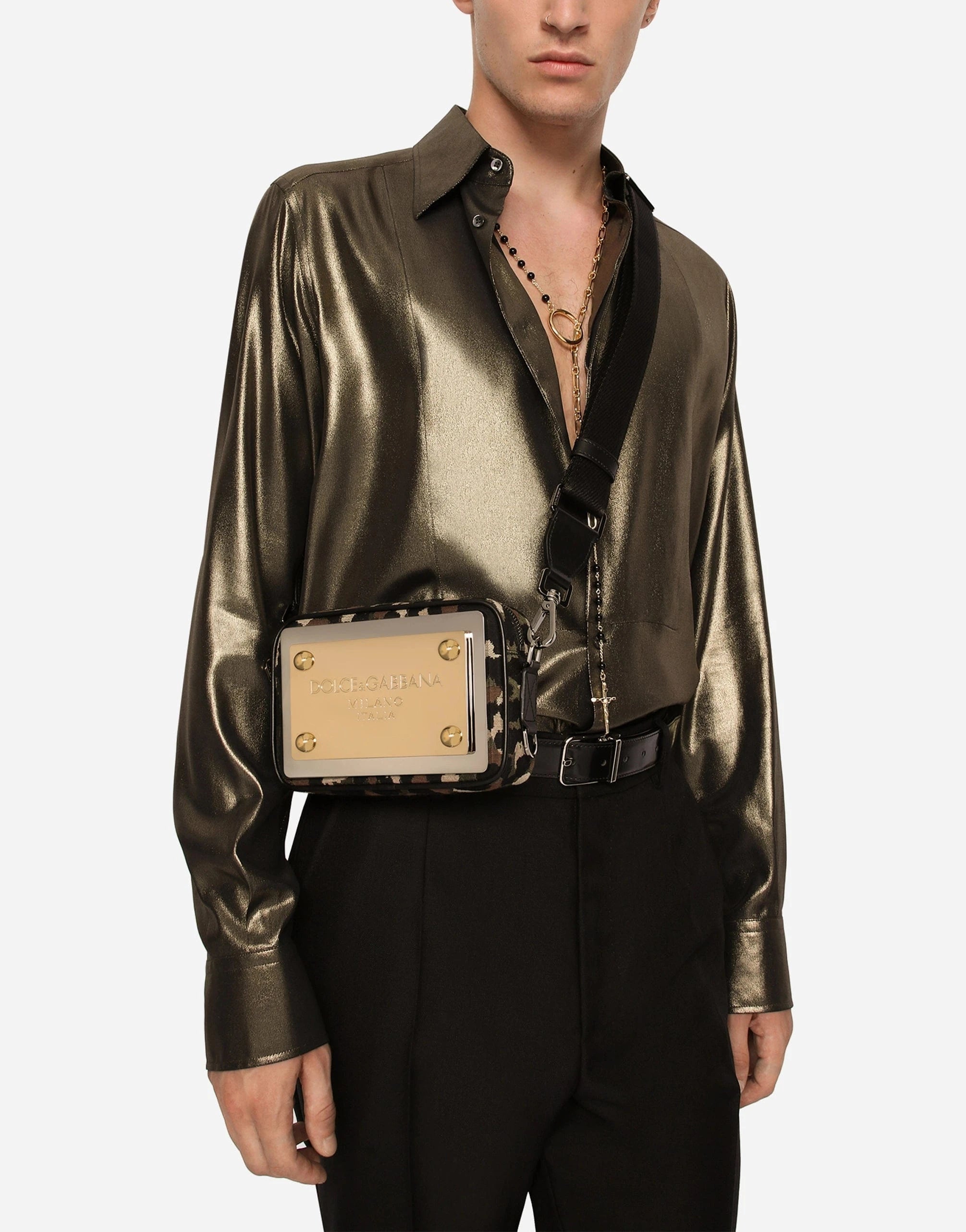 Dolce & Gabbana Camouflage Jacquard Crossbody Bag